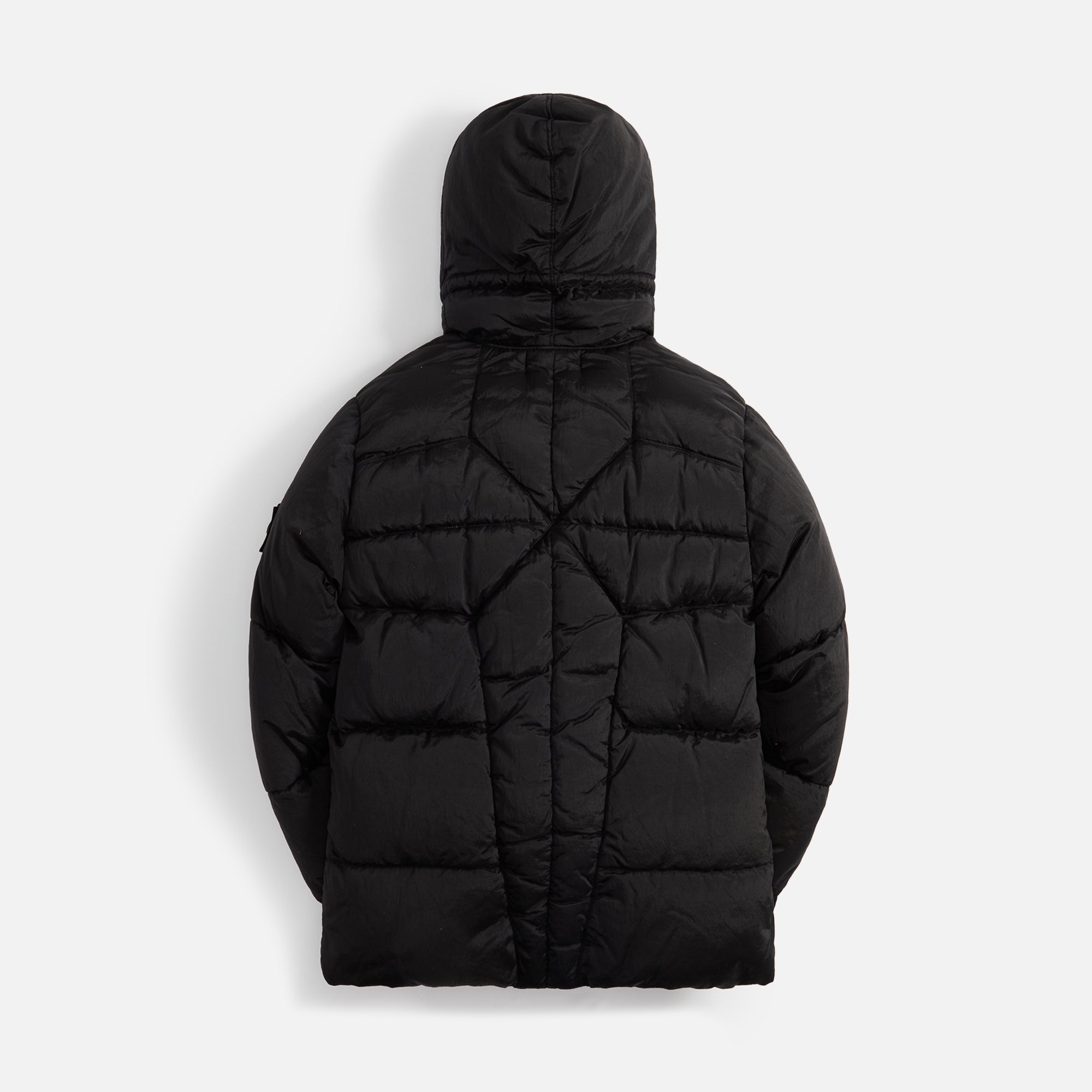 Оригінальна Nylon Metal Garment Dyed Hooded Down Jacket Black Stone island – вид ззаду