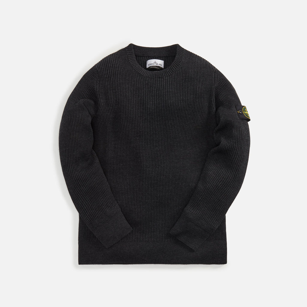 Full Rib Wool Sweater Charcoal Stone island – Гарантія оригінальності – боковий вид