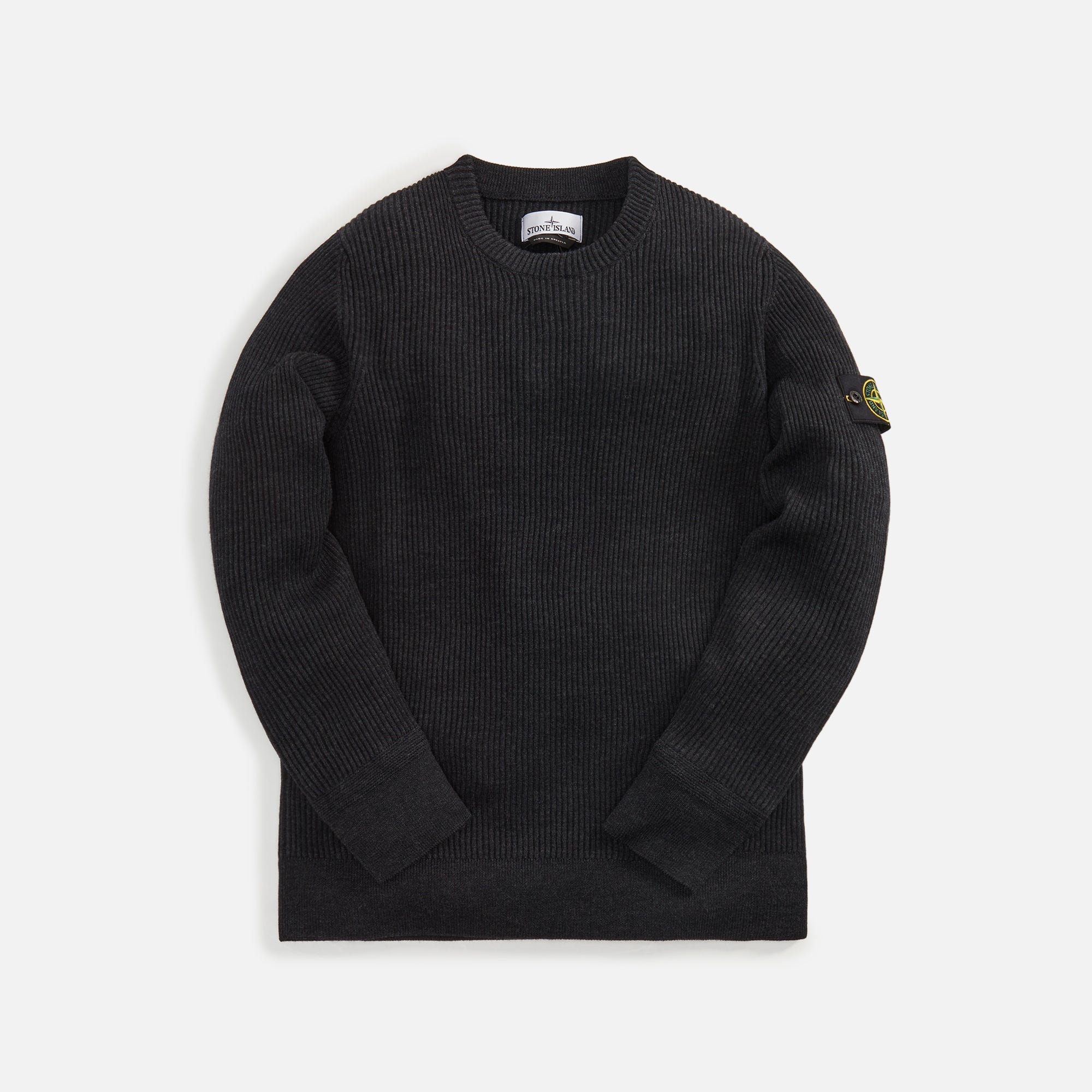 Full Rib Wool Sweater Charcoal Stone island – Гарантія оригінальності – боковий вид - STONE ISLAND