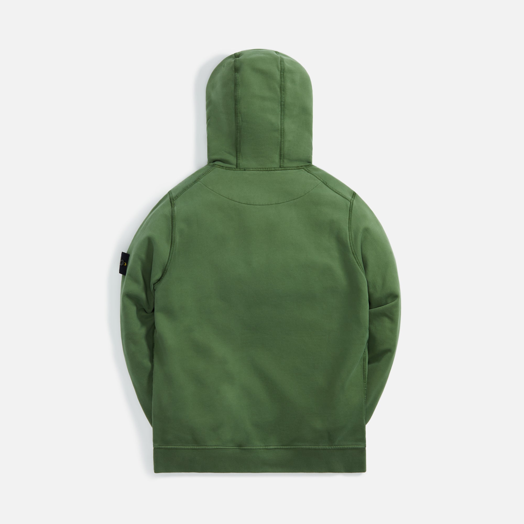 Оригінальна Brushed Cotton Fleece Garment Dyed Hoodie Olive Stone island – вид ззаду - STONE ISLAND