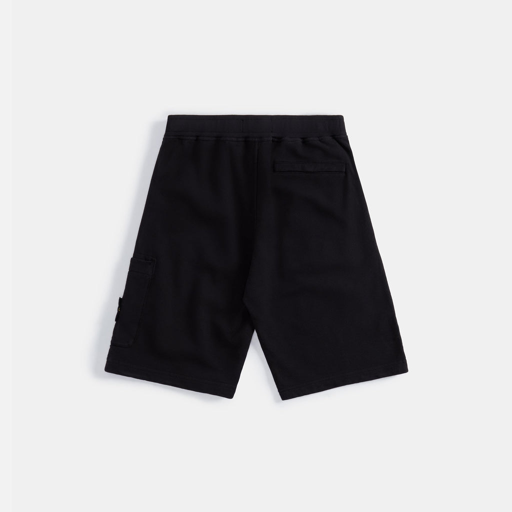 Garment Dyed Fleece Short Black Stone island – Гарантія оригінальності – вид ззаду