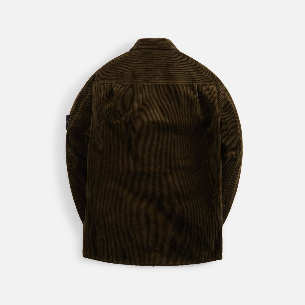 Cotton Corduroy Overshirt Olive Stone island оригінал – Купити в Україні – вид ззаду