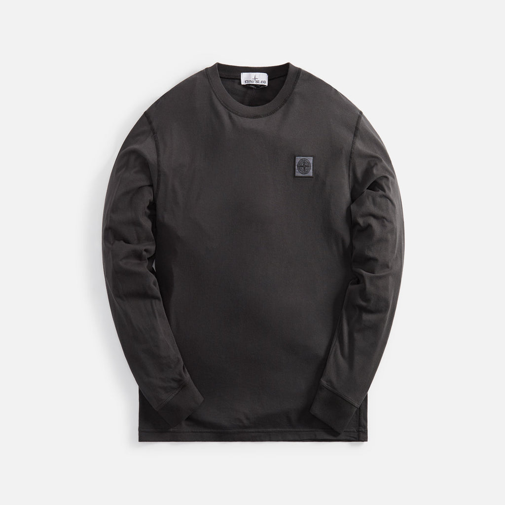 Оригінальна Garment Dyed Long Sleeve Tee Charcoal Stone island – боковий вид
