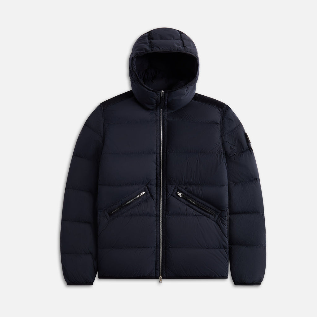 Оригінальна Real Down Hooded Jacket Navy Blue Stone island – боковий вид
