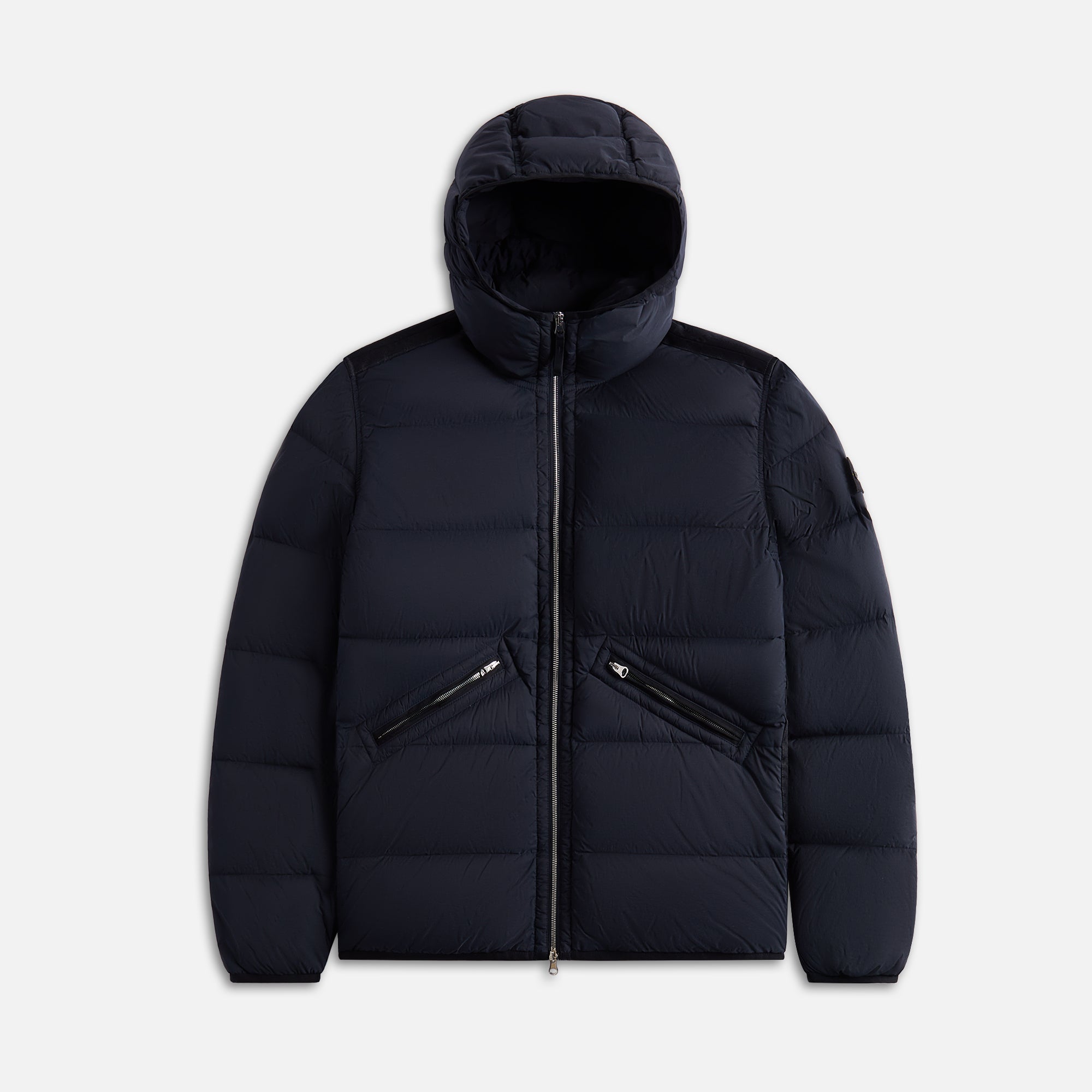Оригінальна Real Down Hooded Jacket Navy Blue Stone island – боковий вид