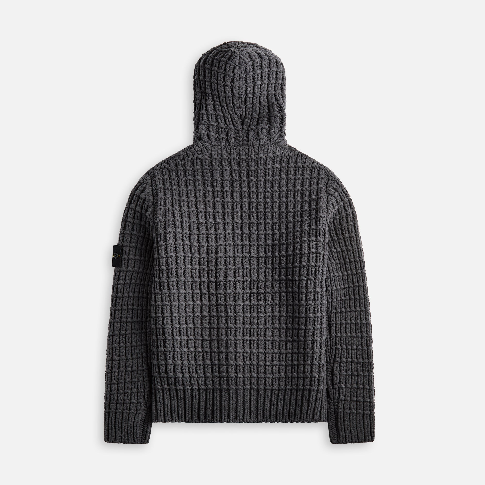 Zip Knit Hoodie Lead Grey Stone island – Гарантія оригінальності – вид ззаду - STONE ISLAND