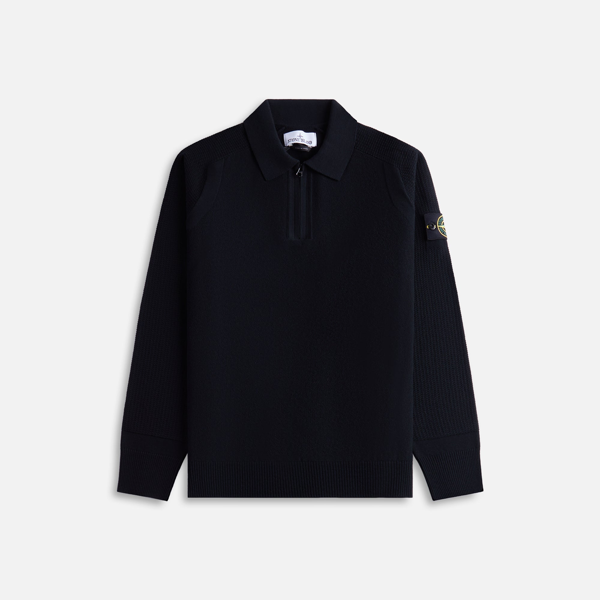 Ls Zip Polo Black Stone island – Гарантія оригінальності – боковий вид