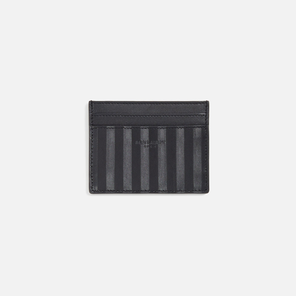 Chevron Quilted Leather Card Case Black Saint laurent оригінал – Купити в Україні – боковий вид