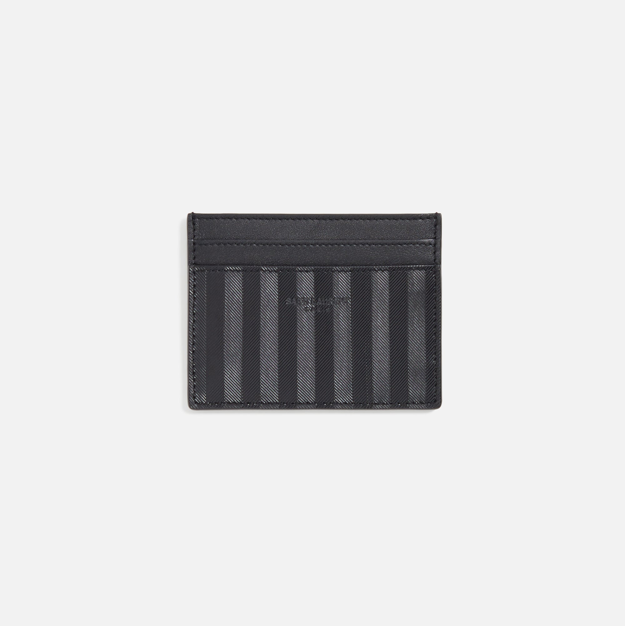Chevron Quilted Leather Card Case Black Saint laurent оригінал – Купити в Україні – боковий вид