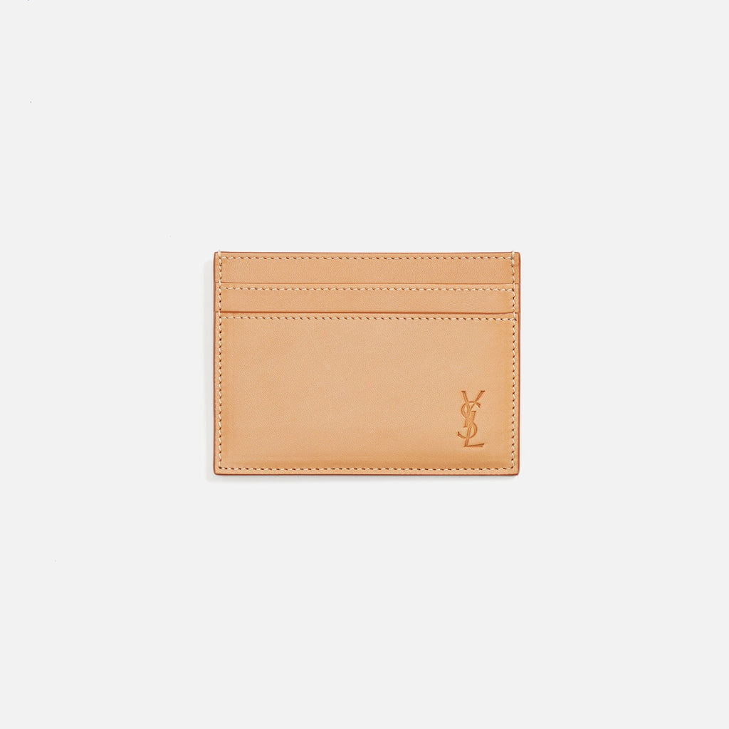 Оригінальна Smooth Leather Credit Card Case Vintage Brown Saint laurent – боковий вид