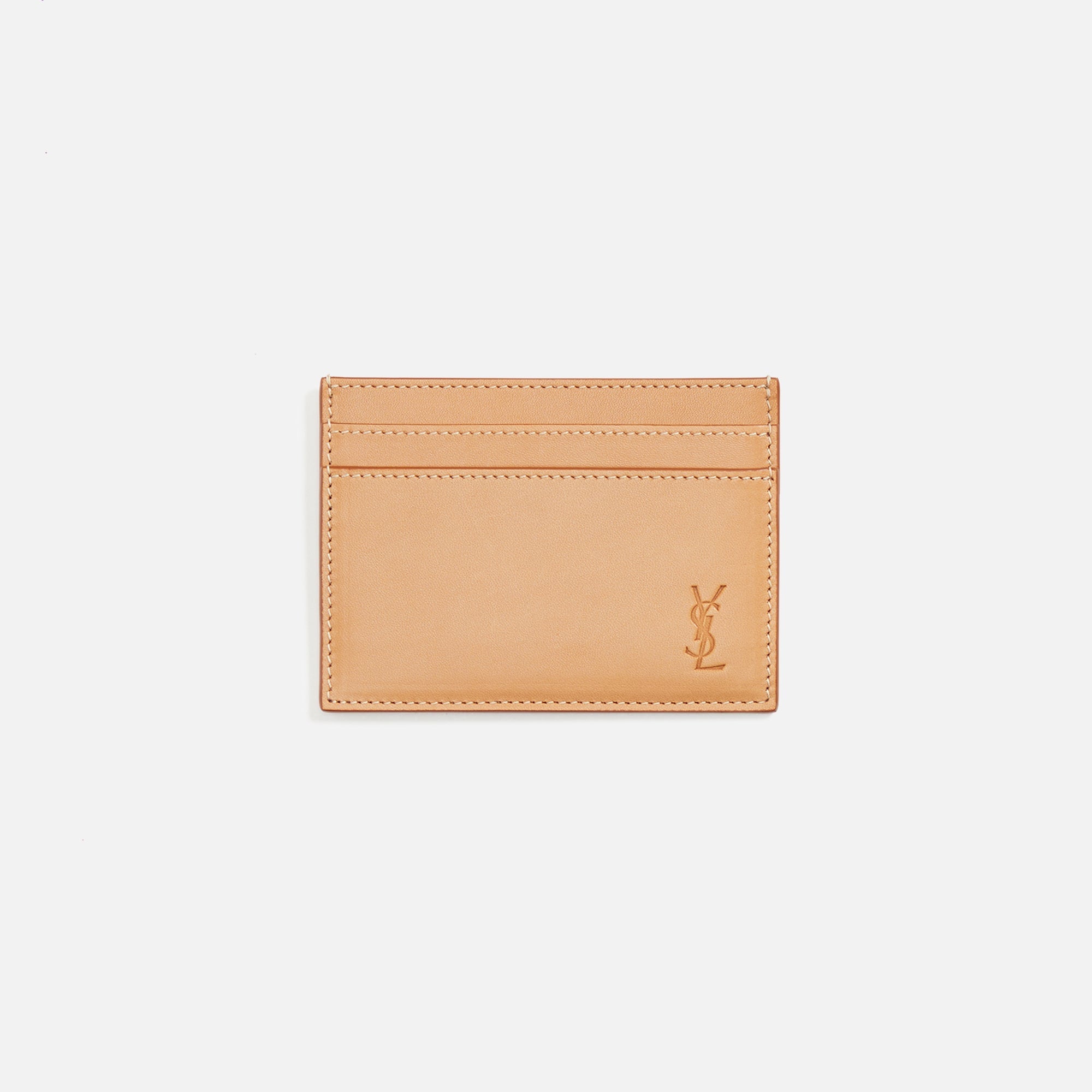Оригінальна Smooth Leather Credit Card Case Vintage Brown Saint laurent – боковий вид