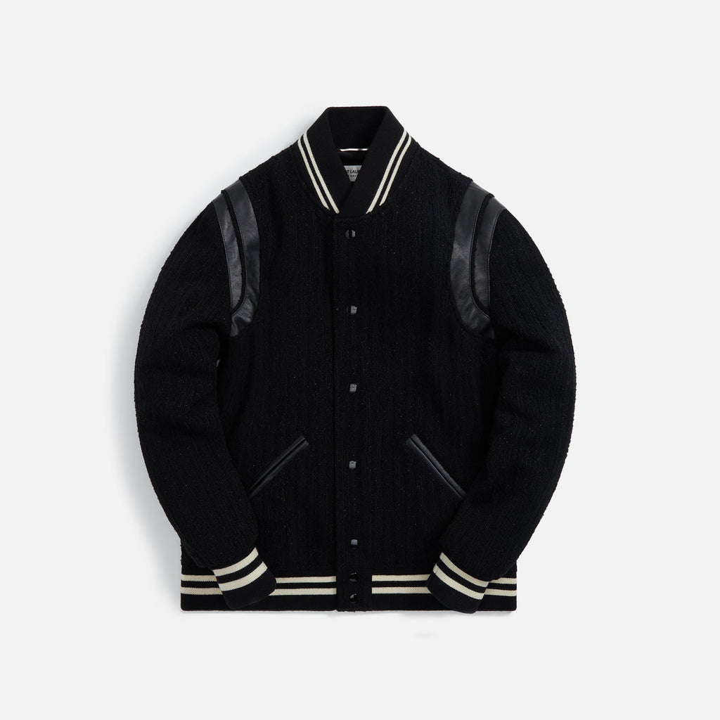 Teddy 2bandes Varsity Jacket Black Saint laurent оригінал – Купити в Україні – боковий вид