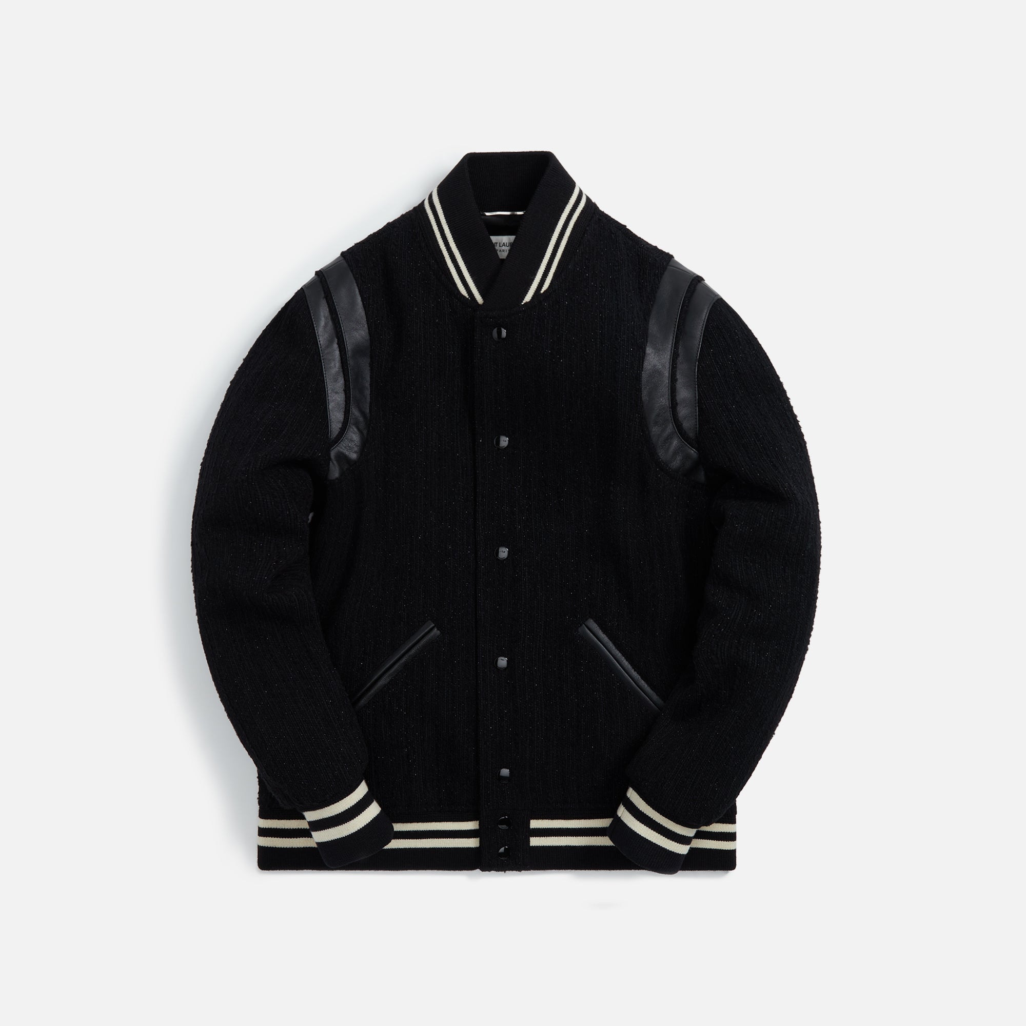 Teddy 2bandes Varsity Jacket Black Saint laurent оригінал – Купити в Україні – боковий вид