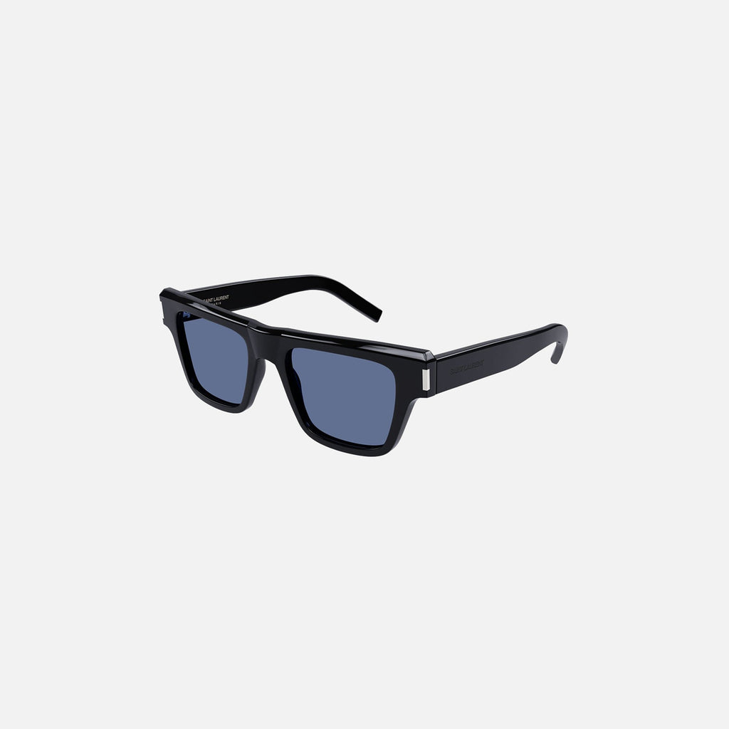 469 Bold Flat Top Sunglasses Black Blue Lens Saint laurent – Гарантія оригінальності – боковий вид