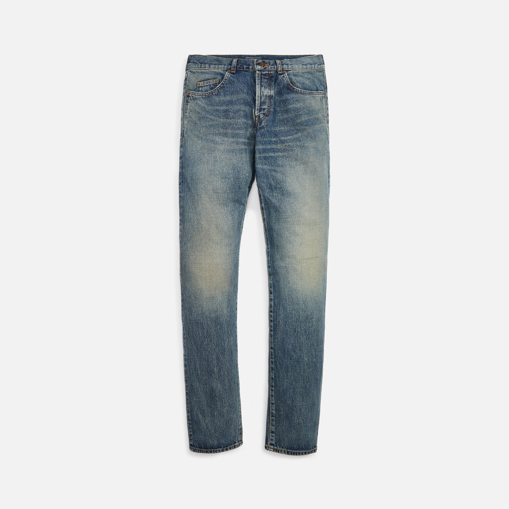 Оригінальна Slim Fit Jean Dirty Sandy Blue Saint laurent – боковий вид