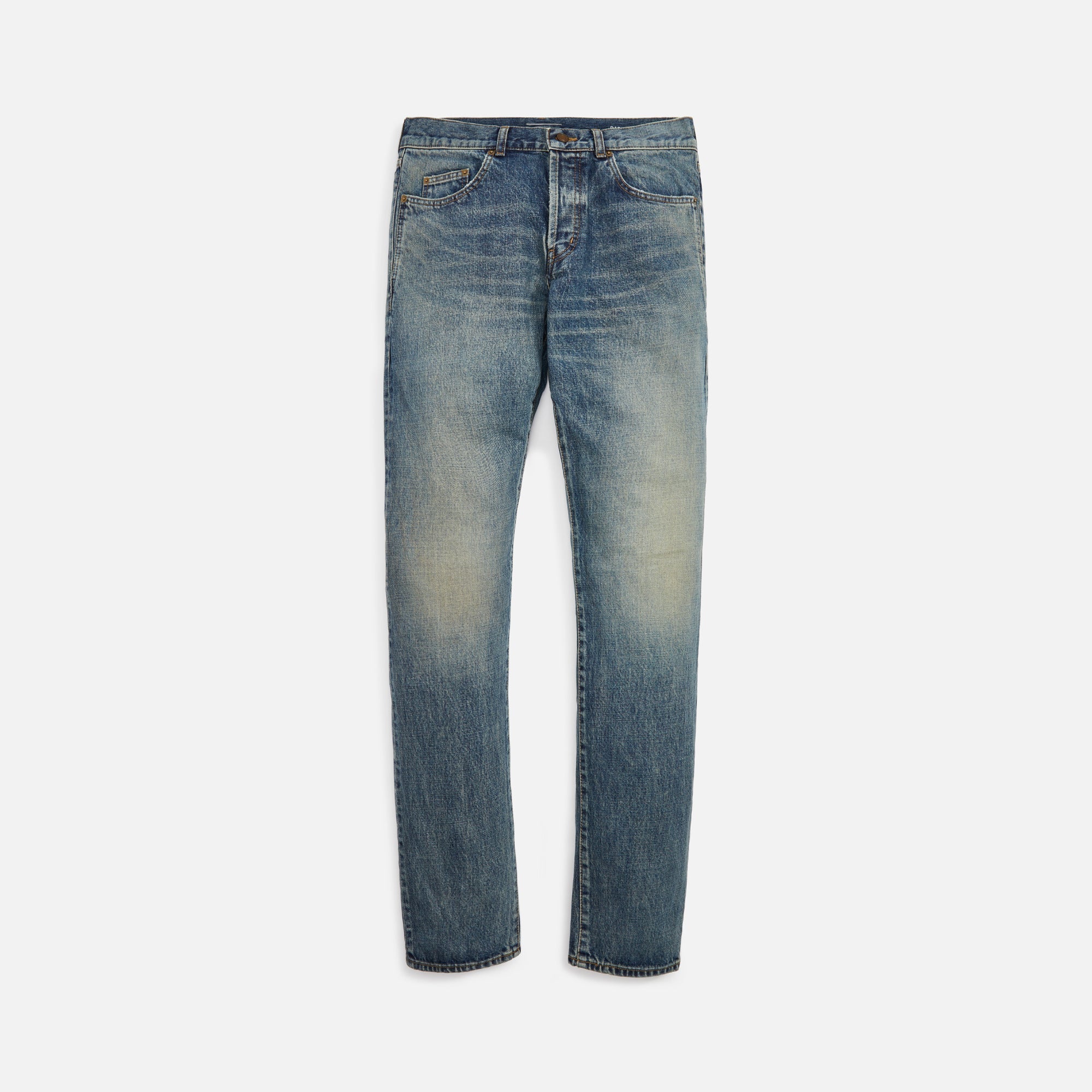 Оригінальна Slim Fit Jean Dirty Sandy Blue Saint laurent – боковий вид