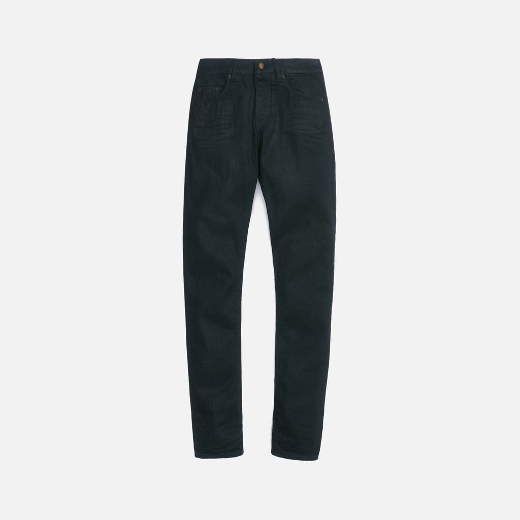 Оригінальна Slim Fit Coated Jean Black Saint laurent – боковий вид