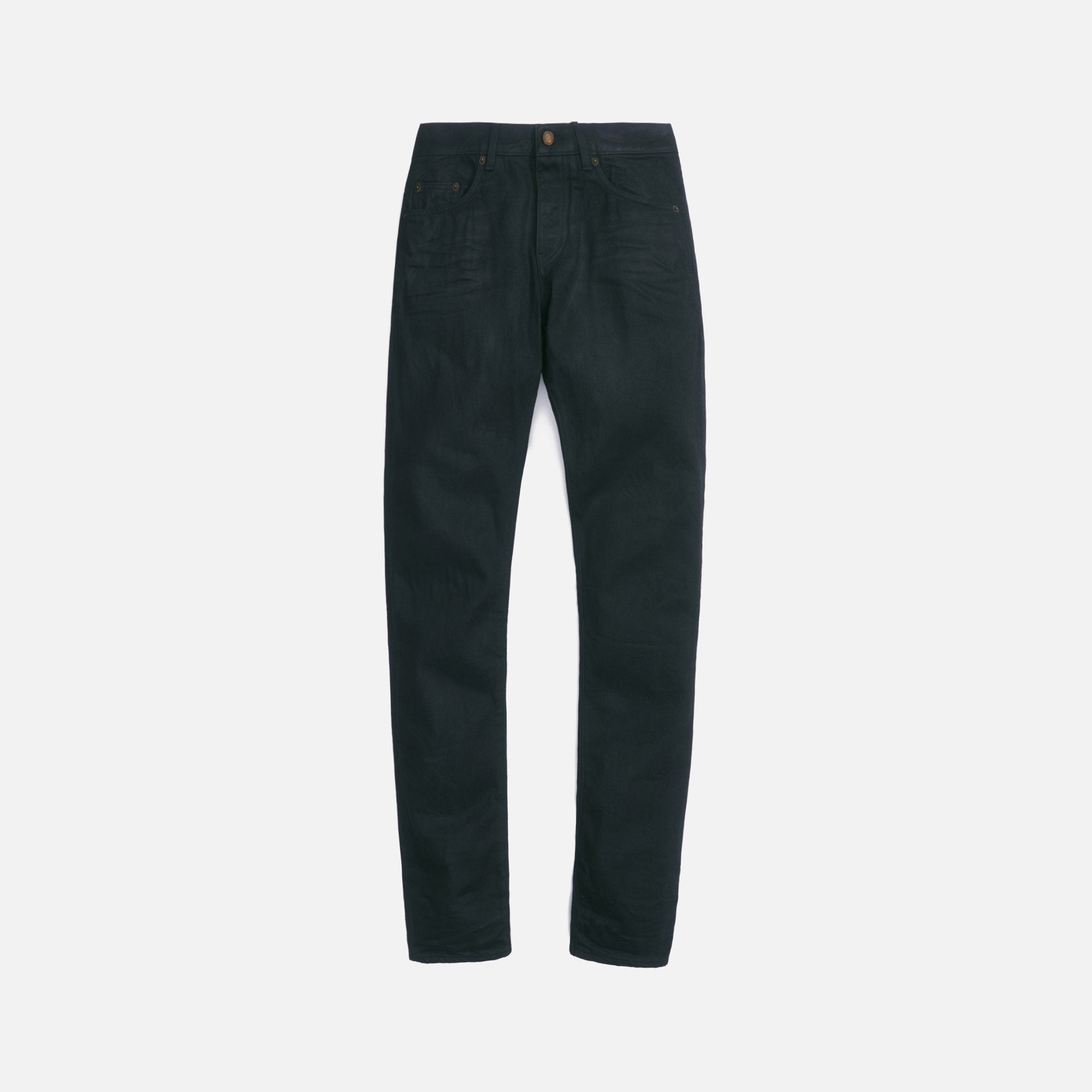 Оригінальна Slim Fit Coated Jean Black Saint laurent – боковий вид