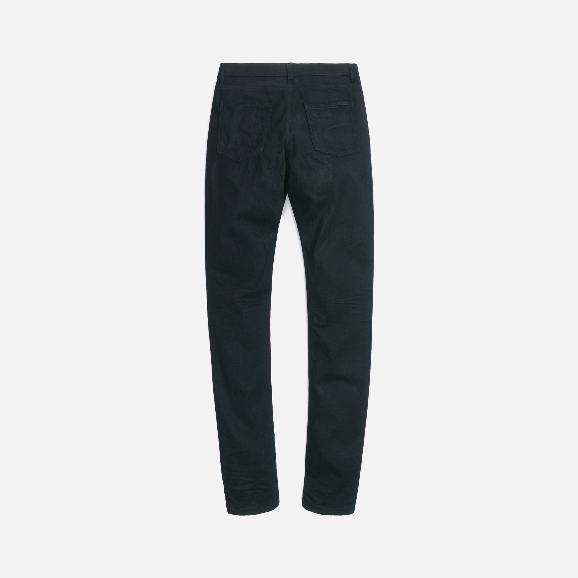 Оригінальна Slim Fit Coated Jean Black Saint laurent – вид ззаду