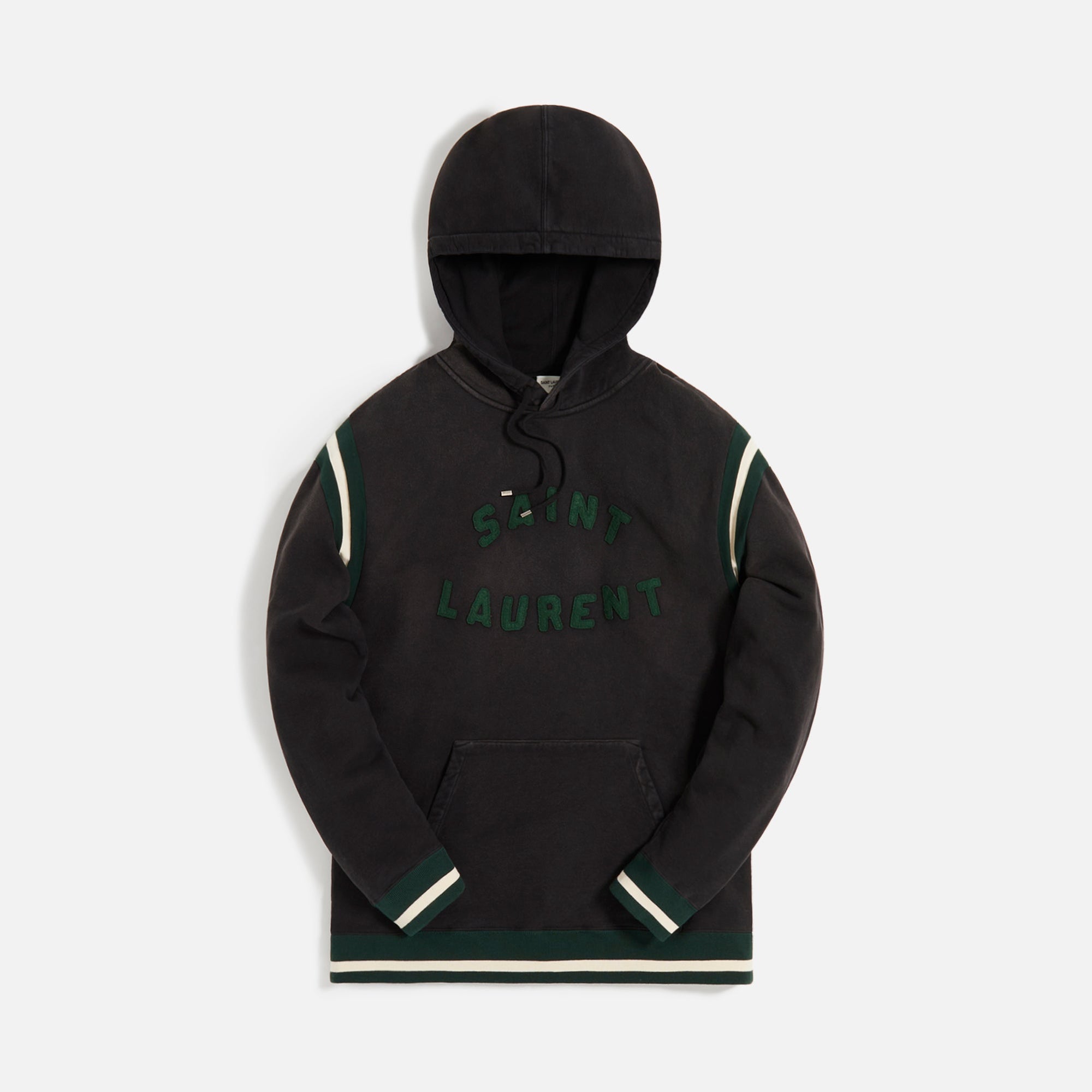 Appliqué Hoodie Noir Vert Saint laurent оригінал – Купити в Україні – боковий вид - SAINT LAURENT