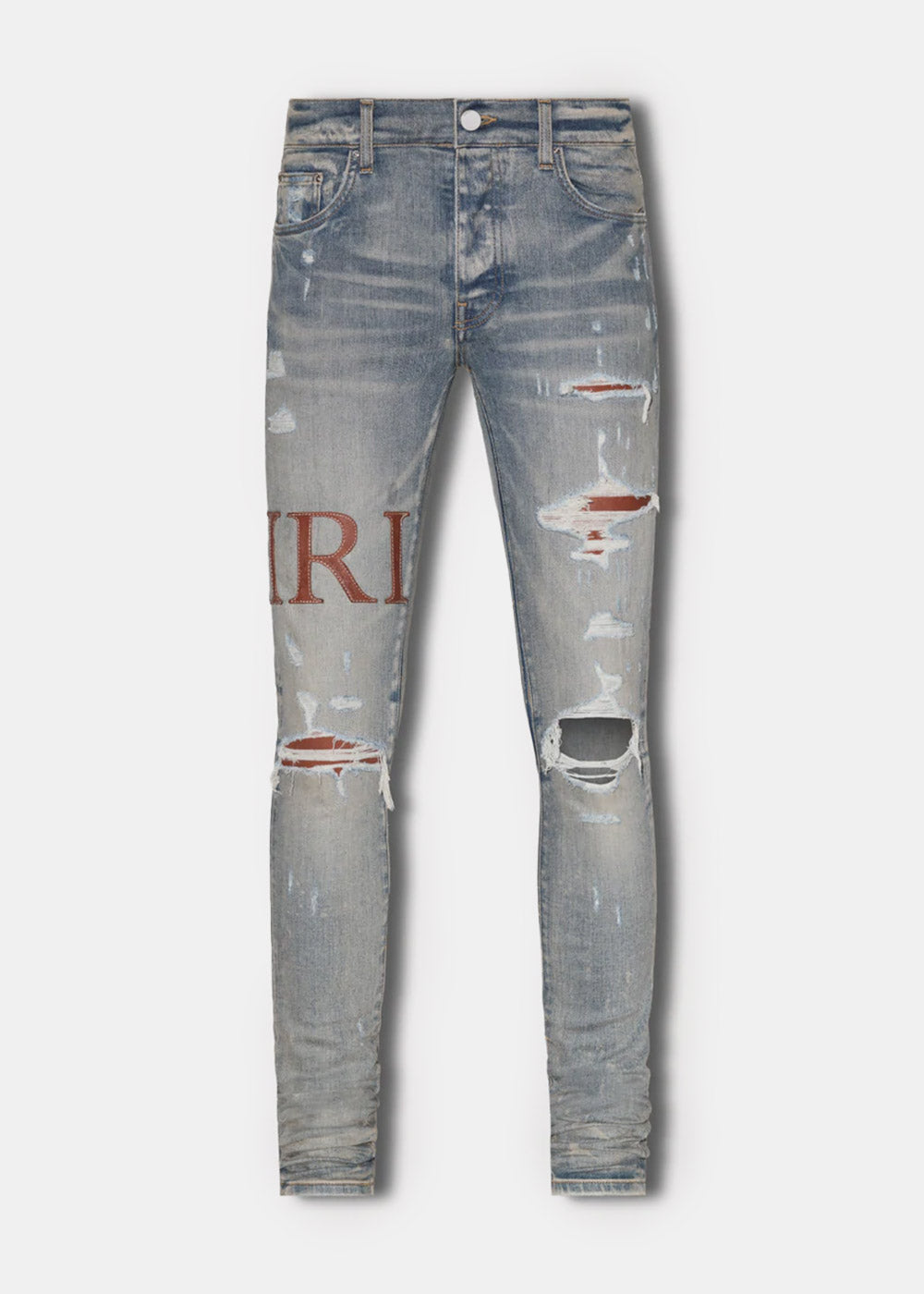 Clay Indigo Leather Stitch Logo Jeans Amiri оригінал – Купити в Україні – боковий вид