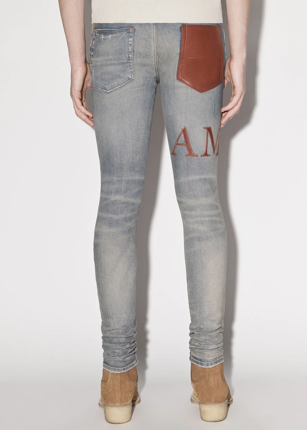 Clay Indigo Leather Stitch Logo Jeans Amiri оригінал – Купити в Україні – детальний вид