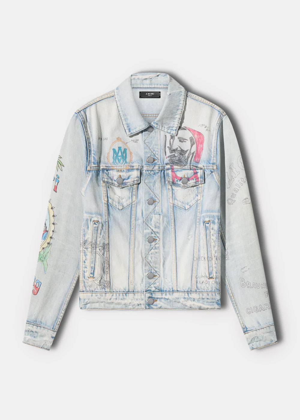 Ligh Indigo Zig-Zag Trucker Jacket Amiri – Гарантія оригінальності – боковий вид