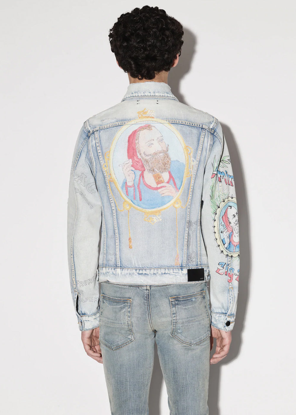 Ligh Indigo Zig-Zag Trucker Jacket Amiri – Гарантія оригінальності – детальний вид