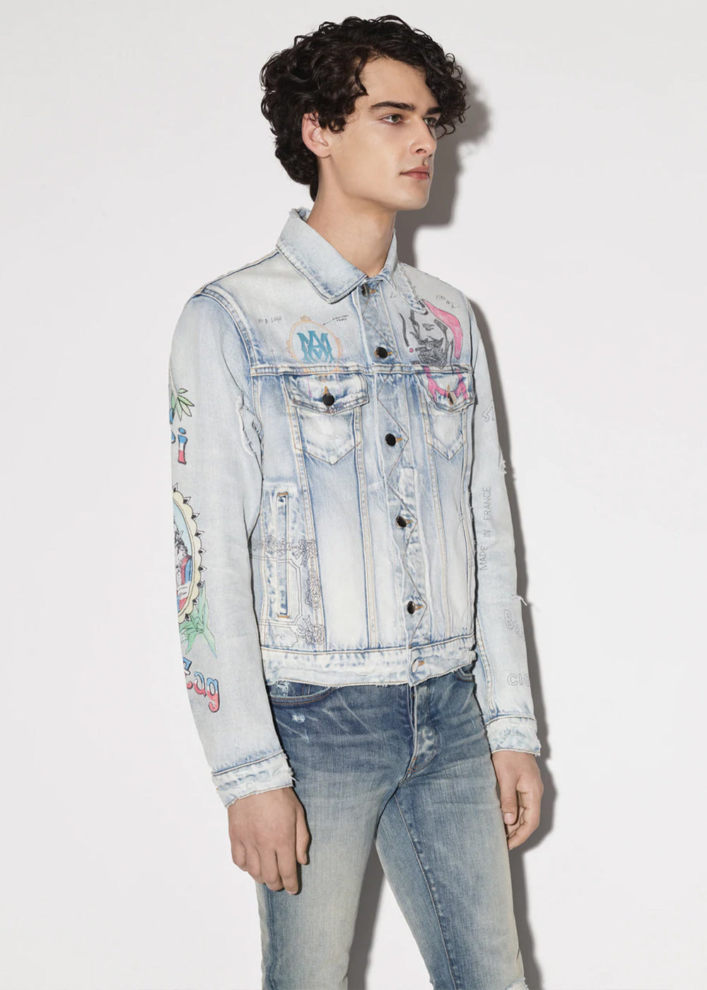Ligh Indigo Zig-Zag Trucker Jacket Amiri – Гарантія оригінальності – збільшений вид