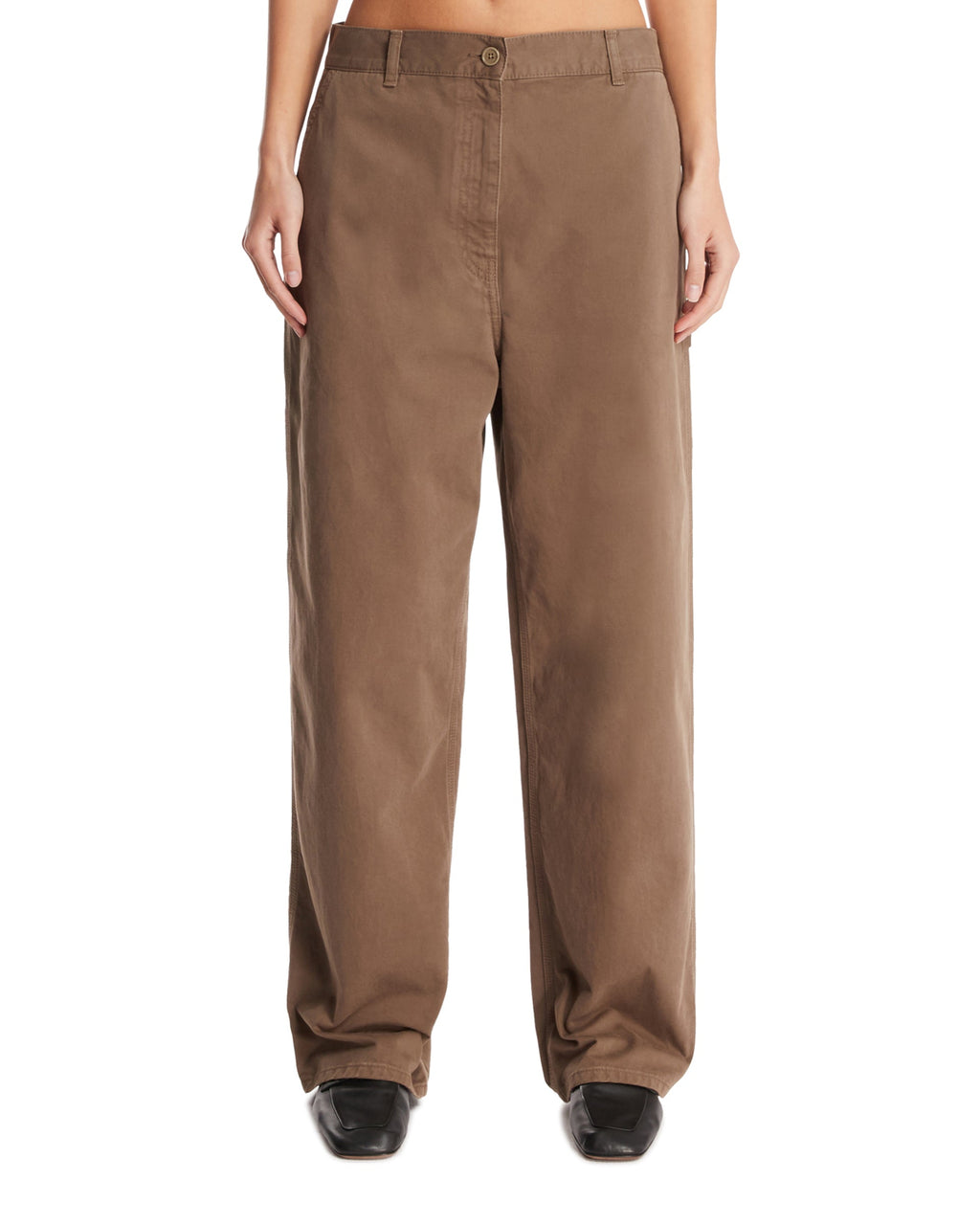Beige Sharka Cotton Pants The row – Гарантія оригінальності – боковий вид