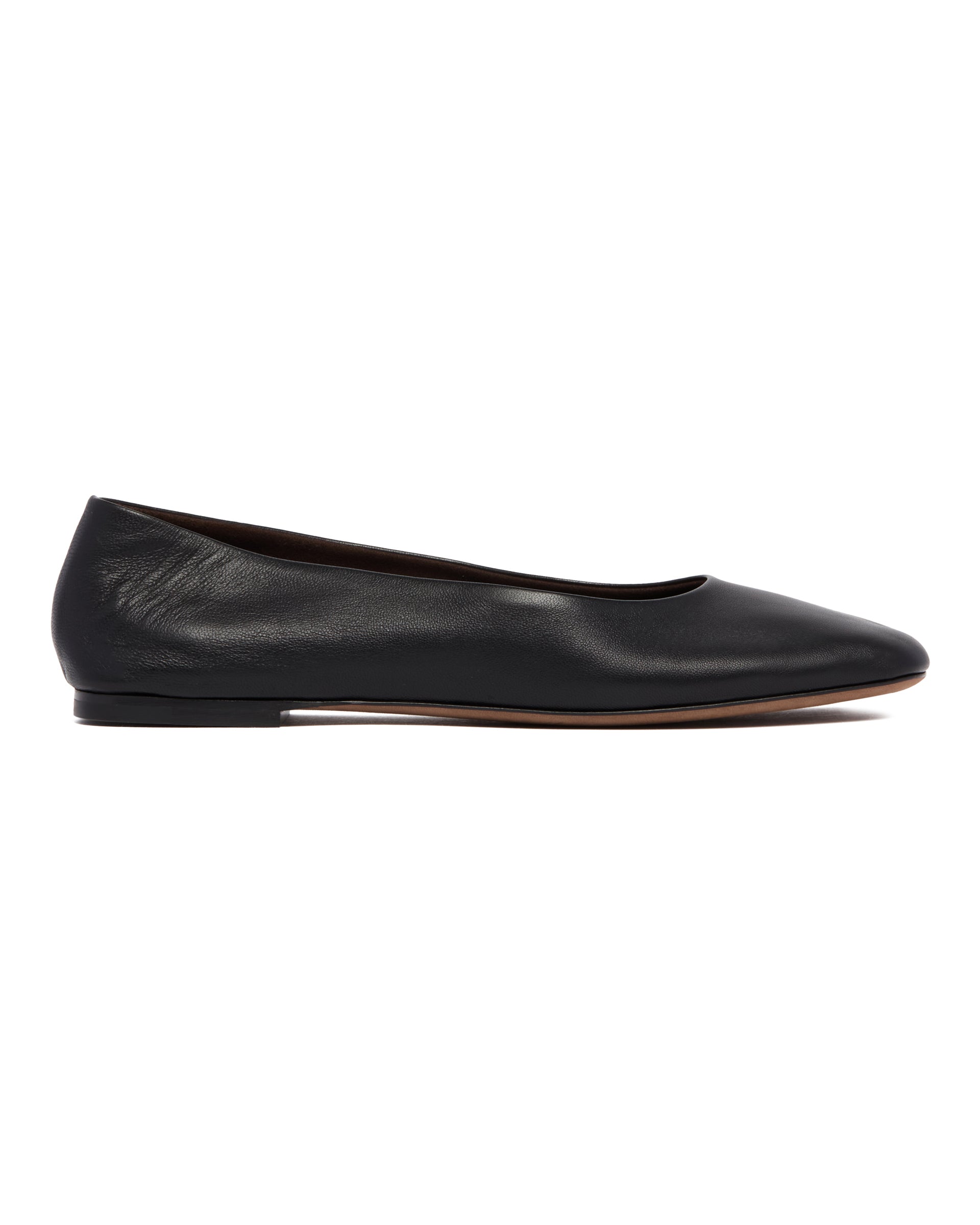 Black Leather Square-Toed Flats The row – Гарантія оригінальності – вид ззаду