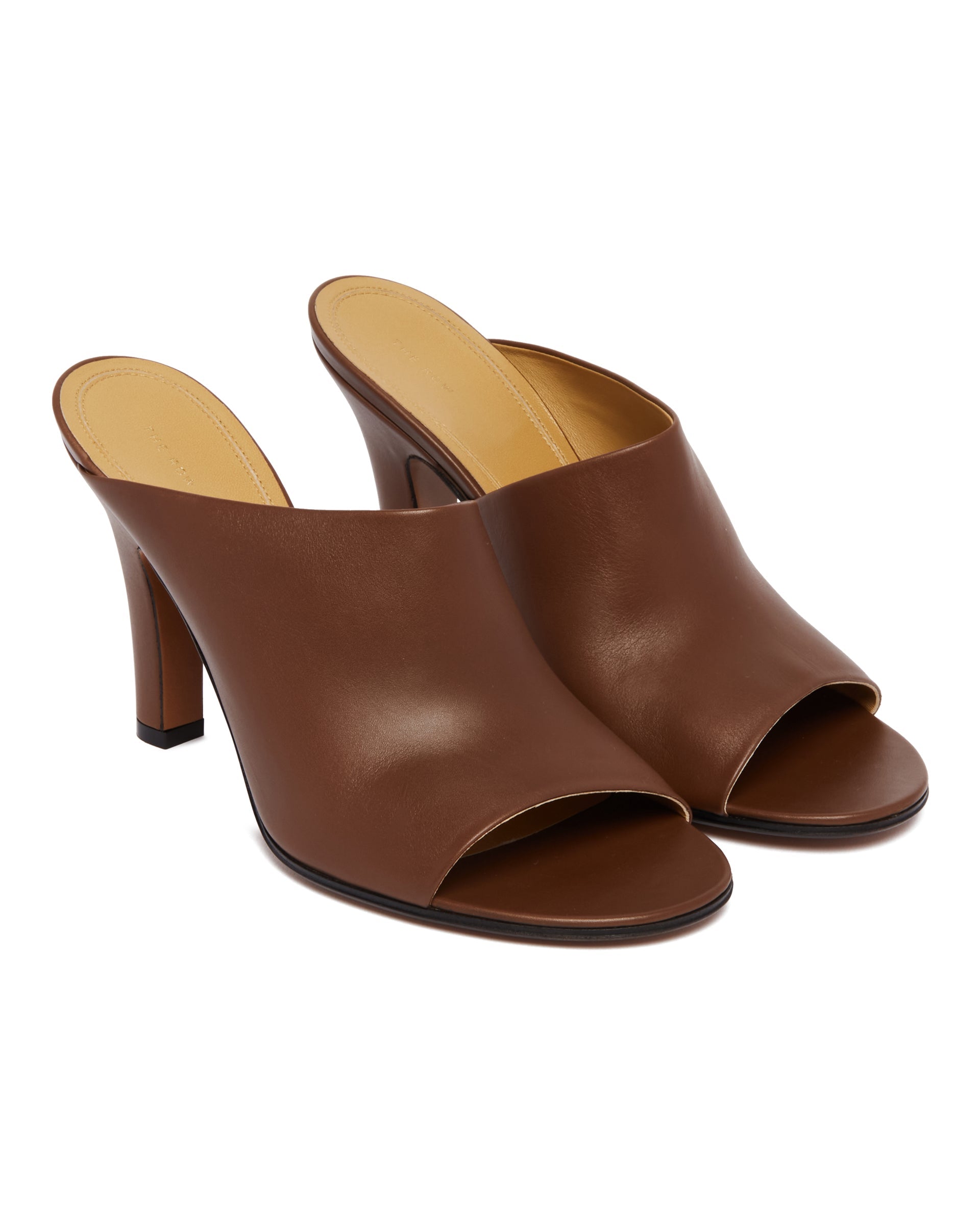 Brown Leather Signum Mules - THE ROW