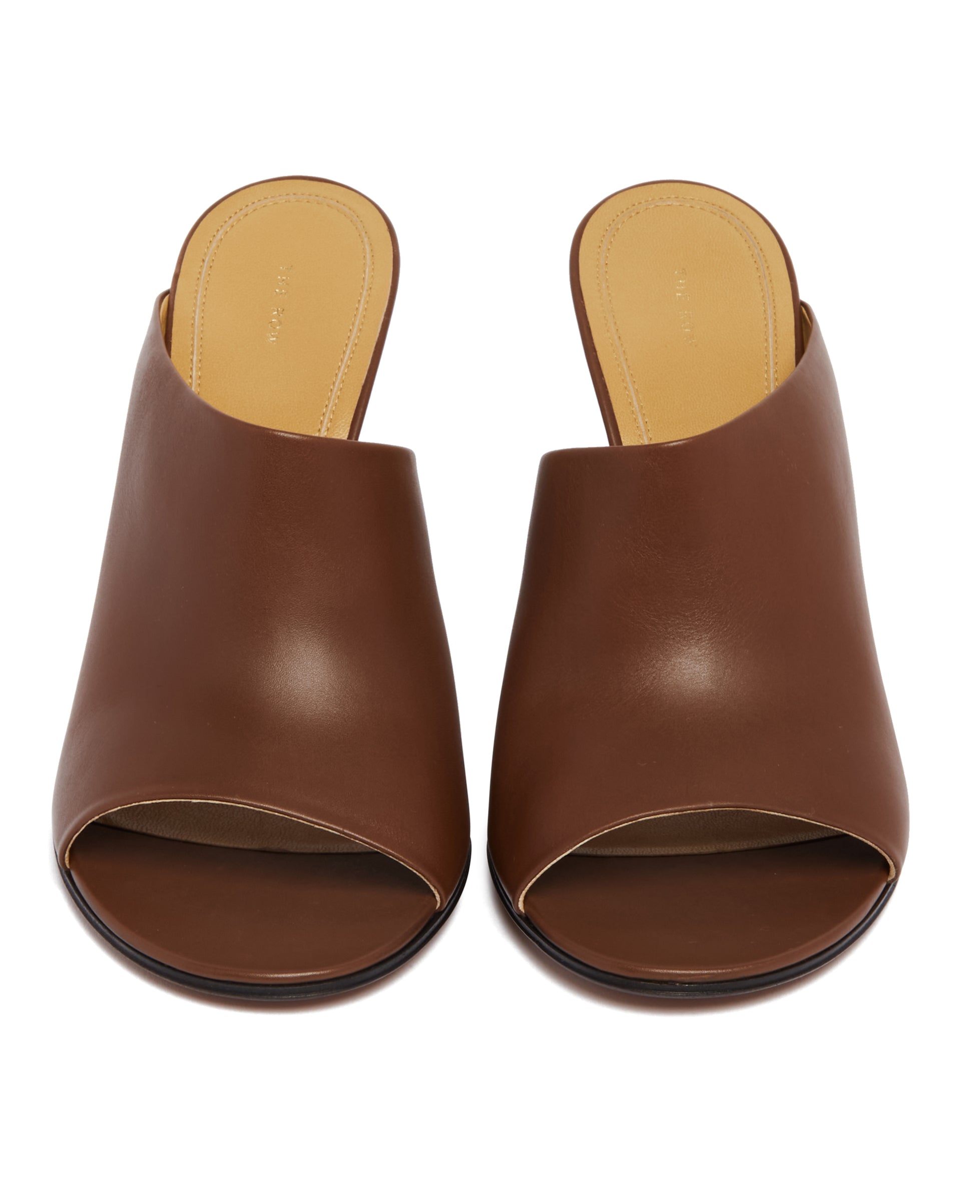 Brown Leather Signum Mules - THE ROW
