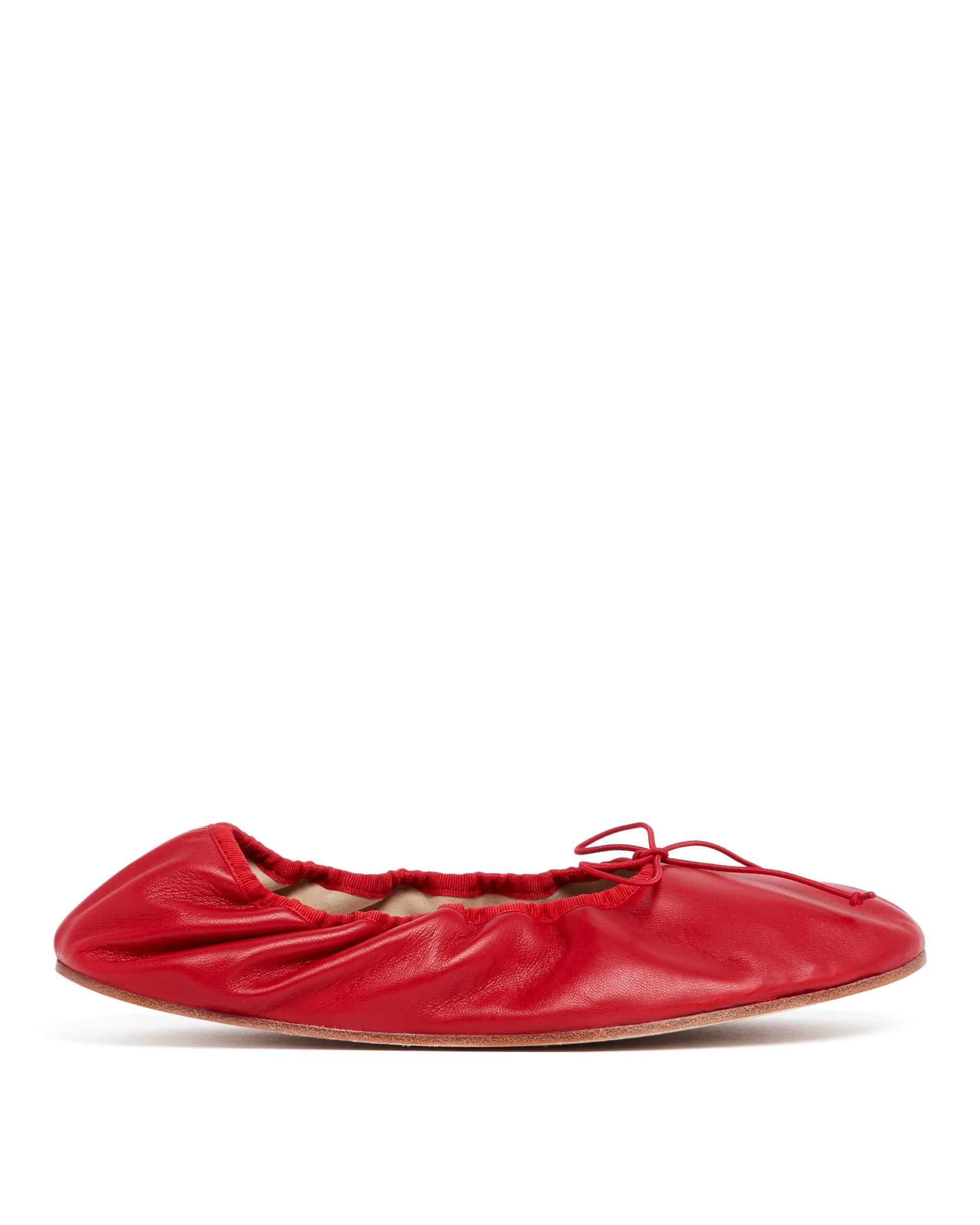 Red Rounded Flat Ballet Flats The row – Гарантія оригінальності – боковий вид