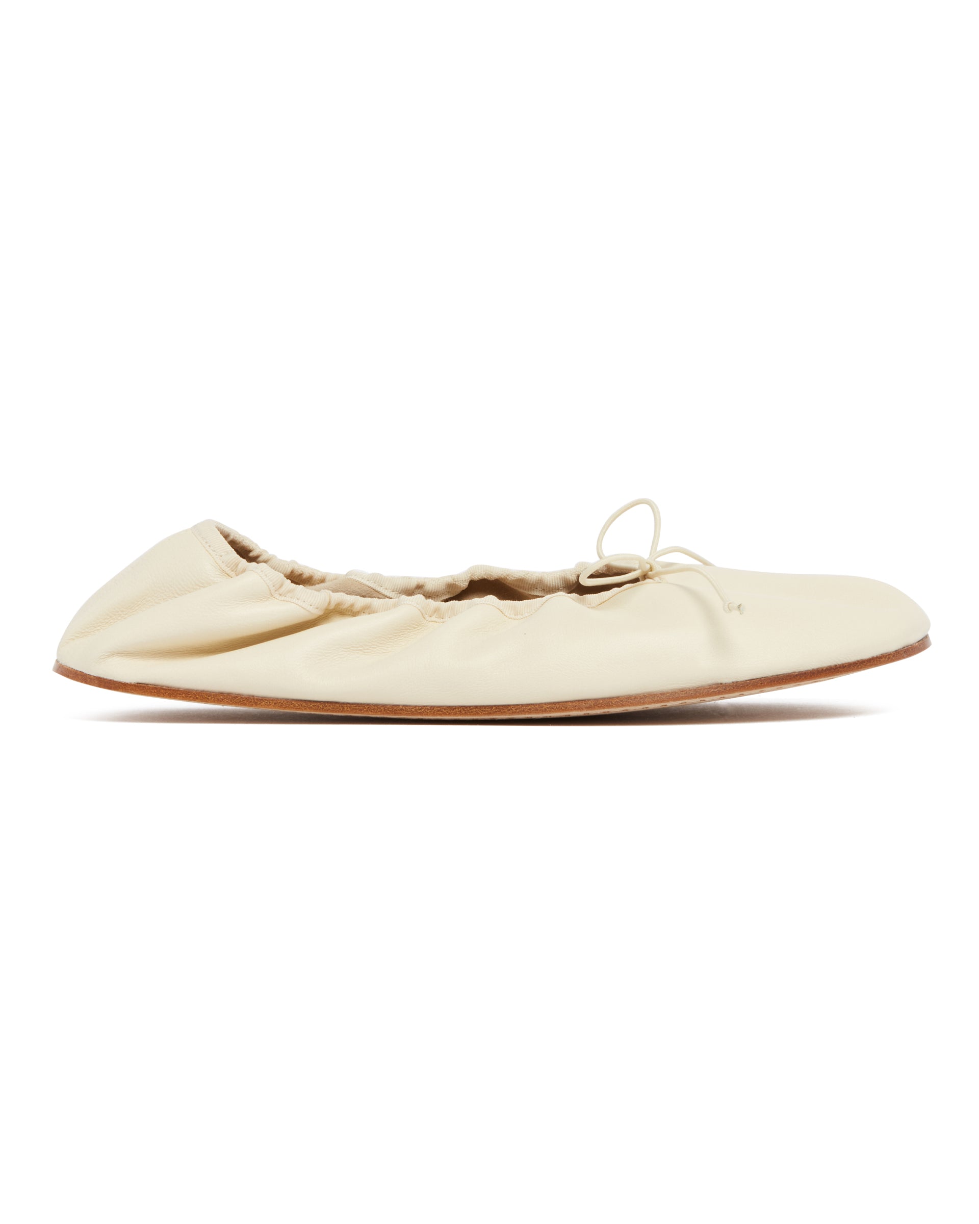 White Leather Round-Toe Flats - THE ROW