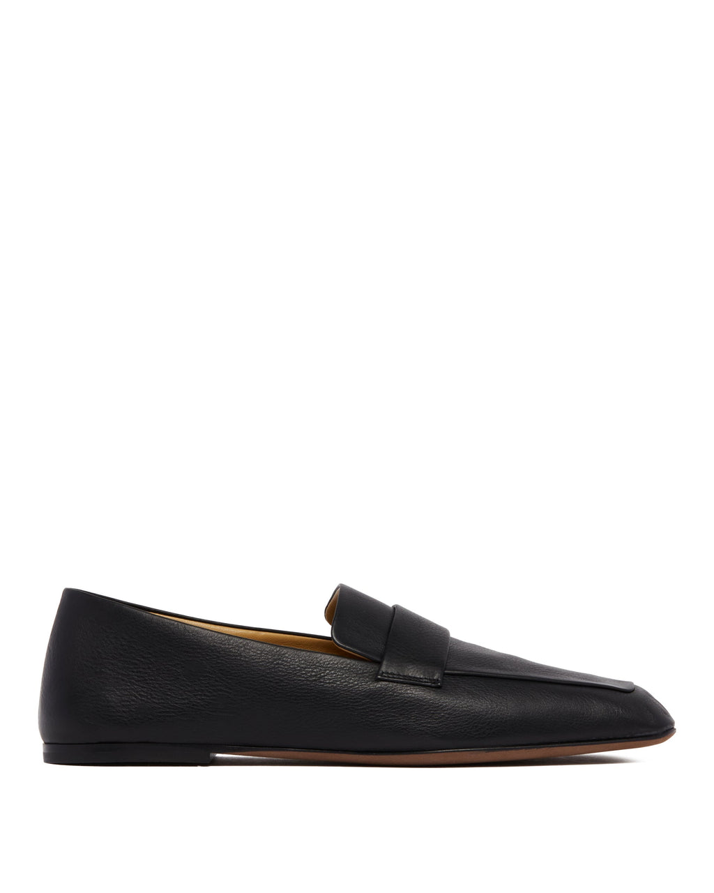 Оригінальна Black Square Leather Loafers The row – боковий вид