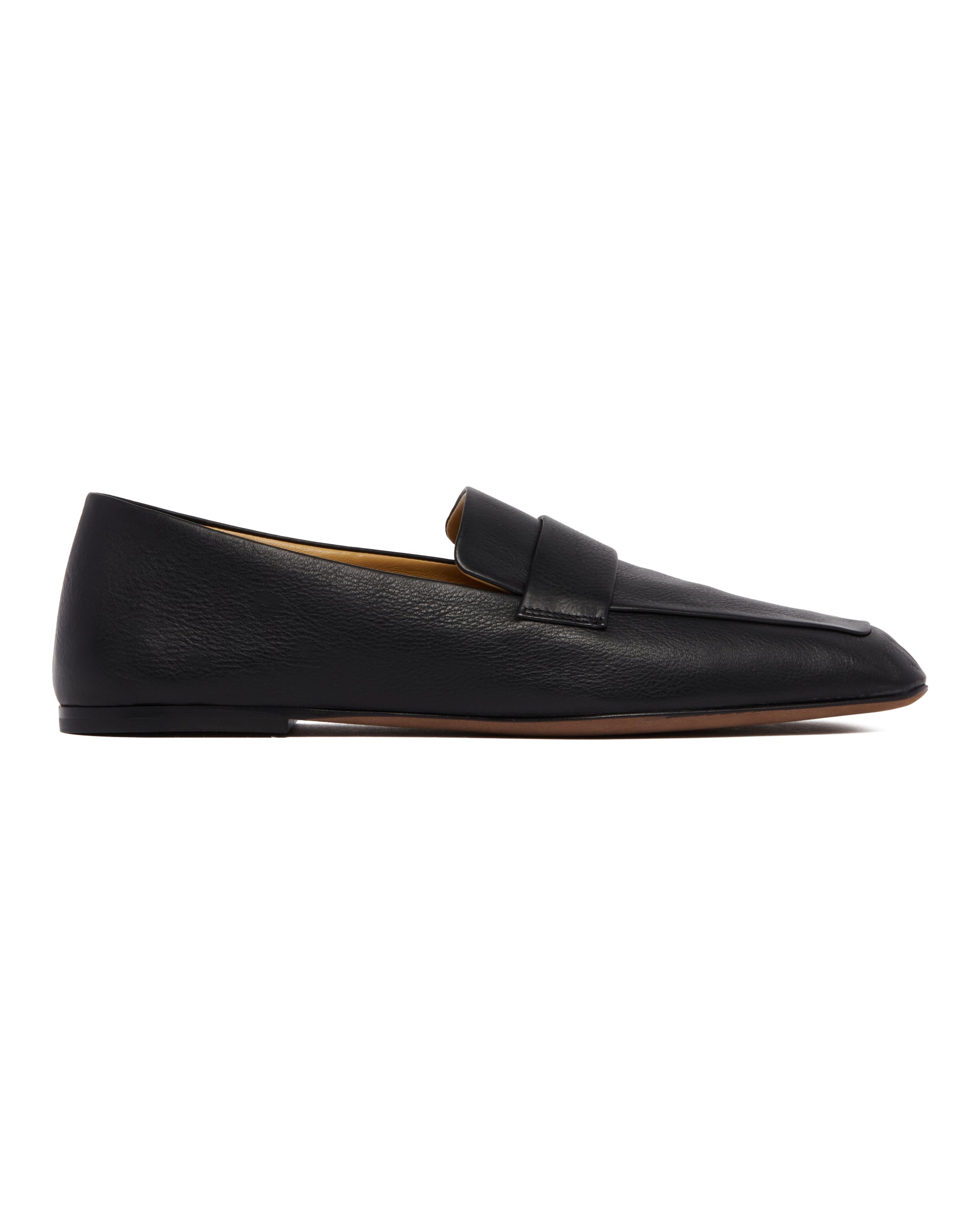 Оригінальна Black Square Leather Loafers The row – вид ззаду