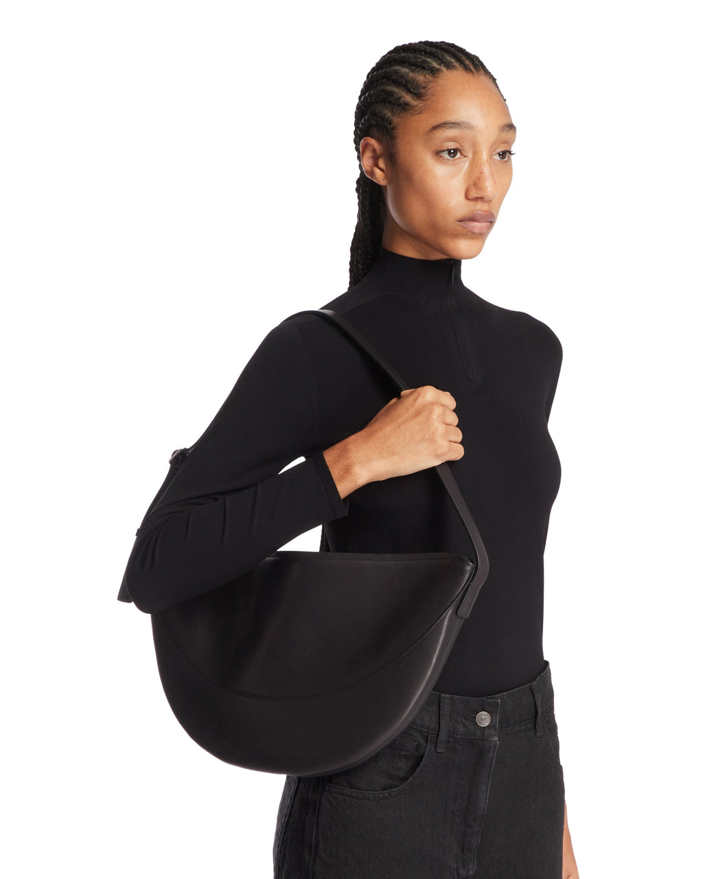 Black Jouve Leather Bag The row – Гарантія оригінальності – детальний вид
