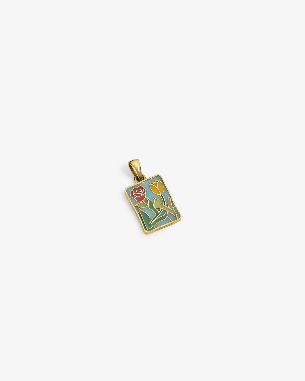 Оригінальна 14kt Gold Stained Glass Crest Pendant Aime leon dore – вид ззаду