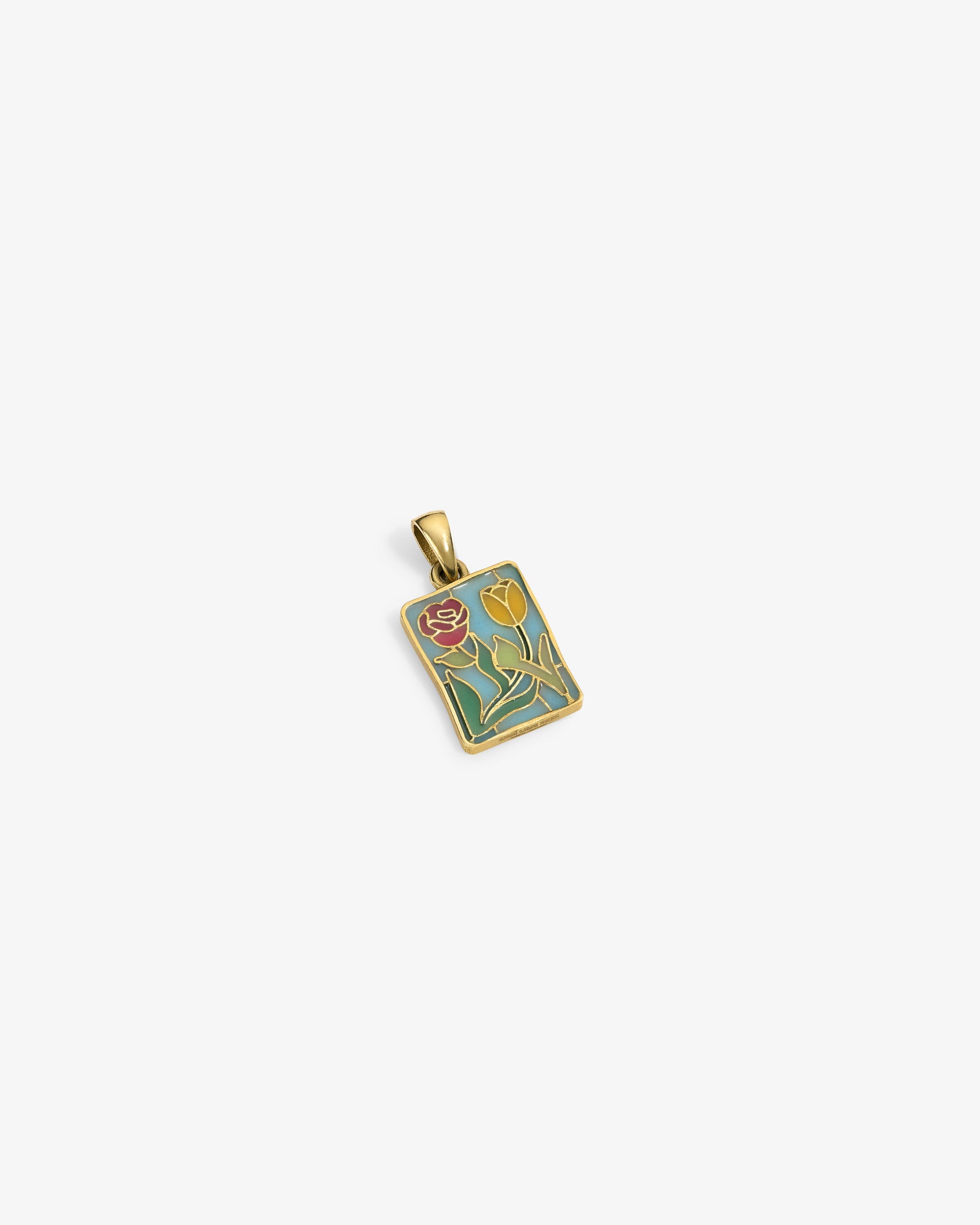 Оригінальна 14kt Gold Stained Glass Crest Pendant Aime leon dore – вид ззаду