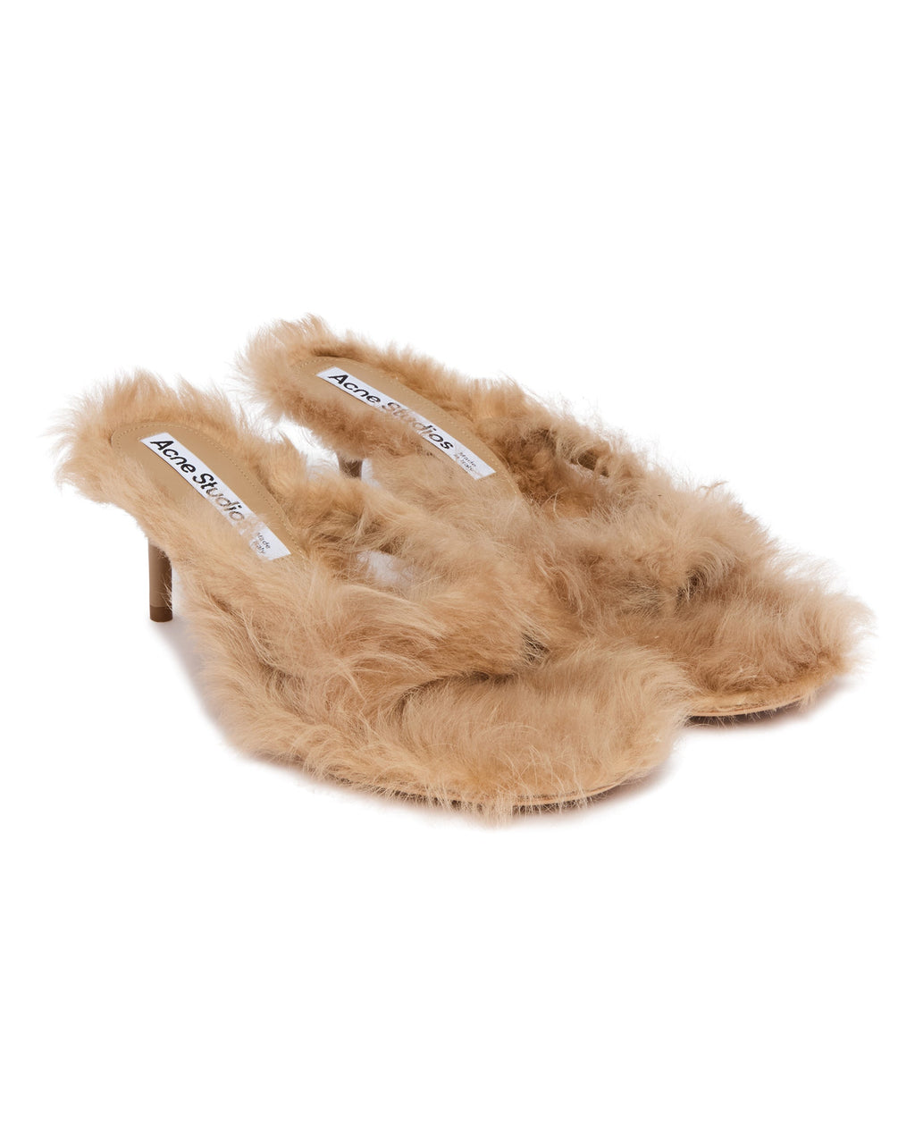 Beige Fur-Trimmed Heeled Sandals Acne studios оригінал – Купити в Україні – детальний вид