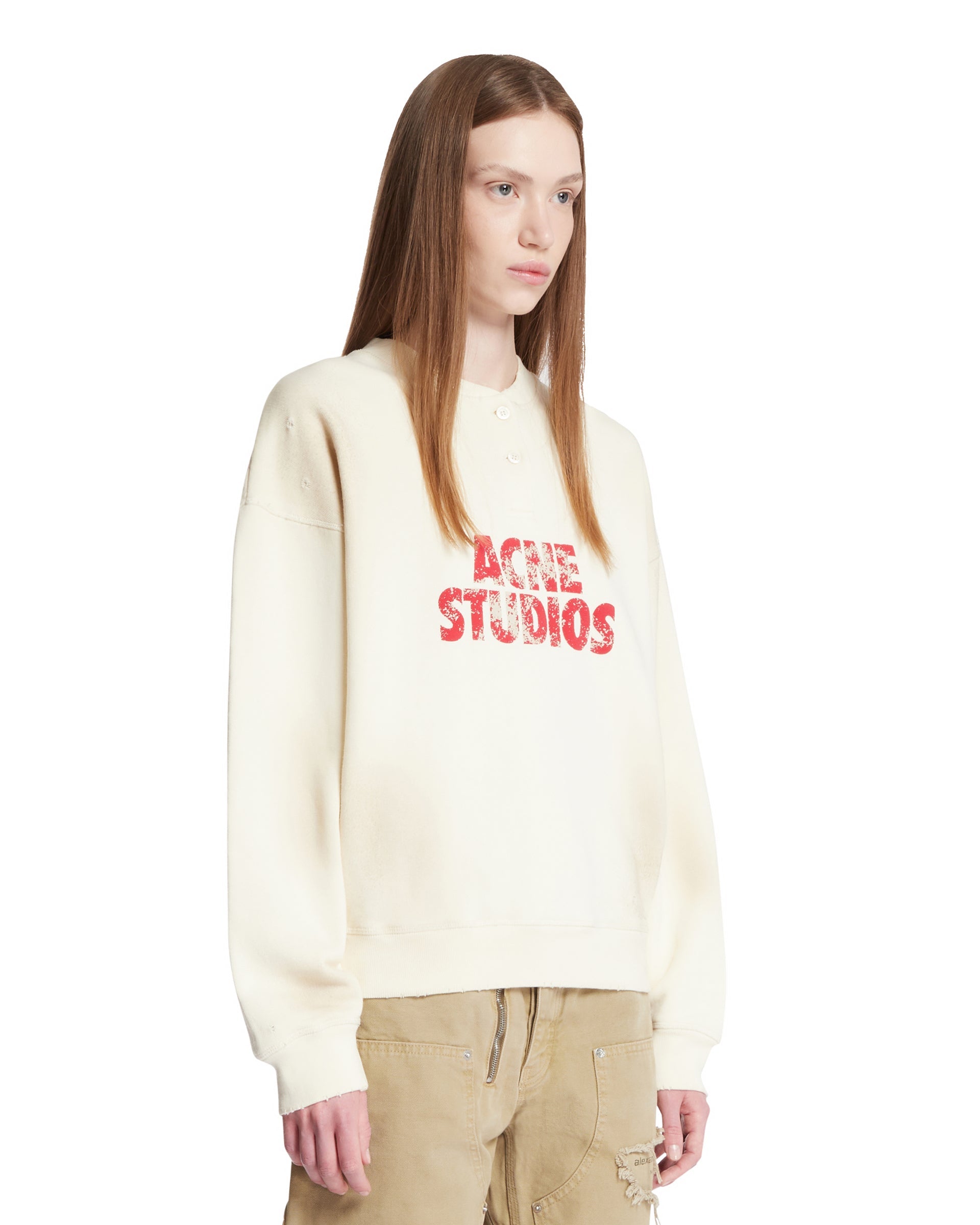 White Buttoned Sweatshirt Acne studios оригінал – Купити в Україні – вид ззаду