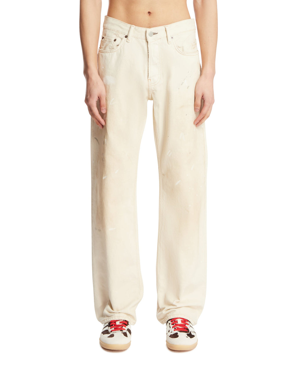 Оригінальна White Painted Detail Jeans Acne studios – боковий вид