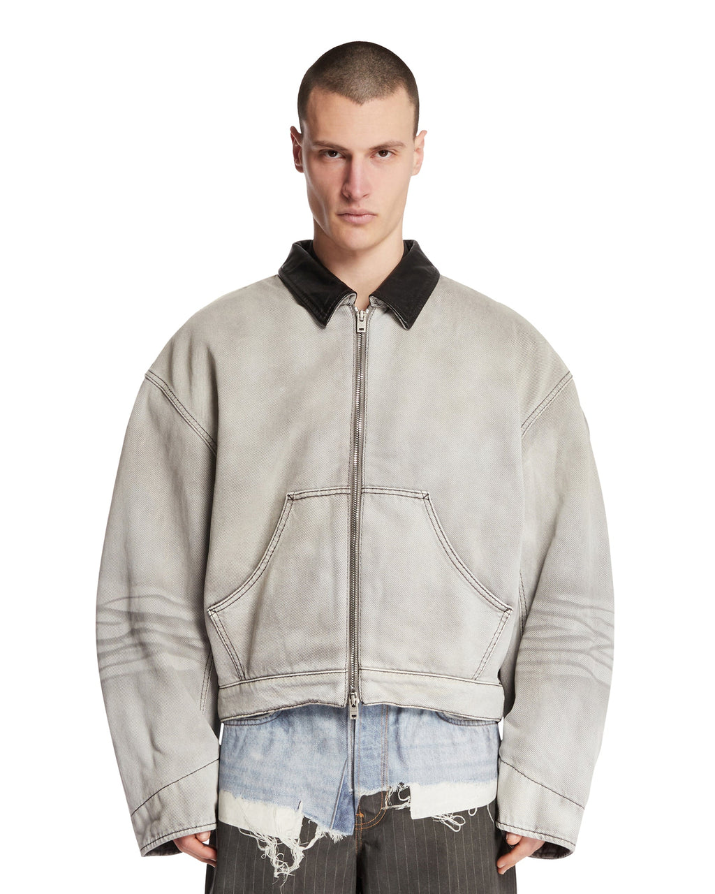 Black Faded Denim Jacket Acne studios – Гарантія оригінальності – боковий вид