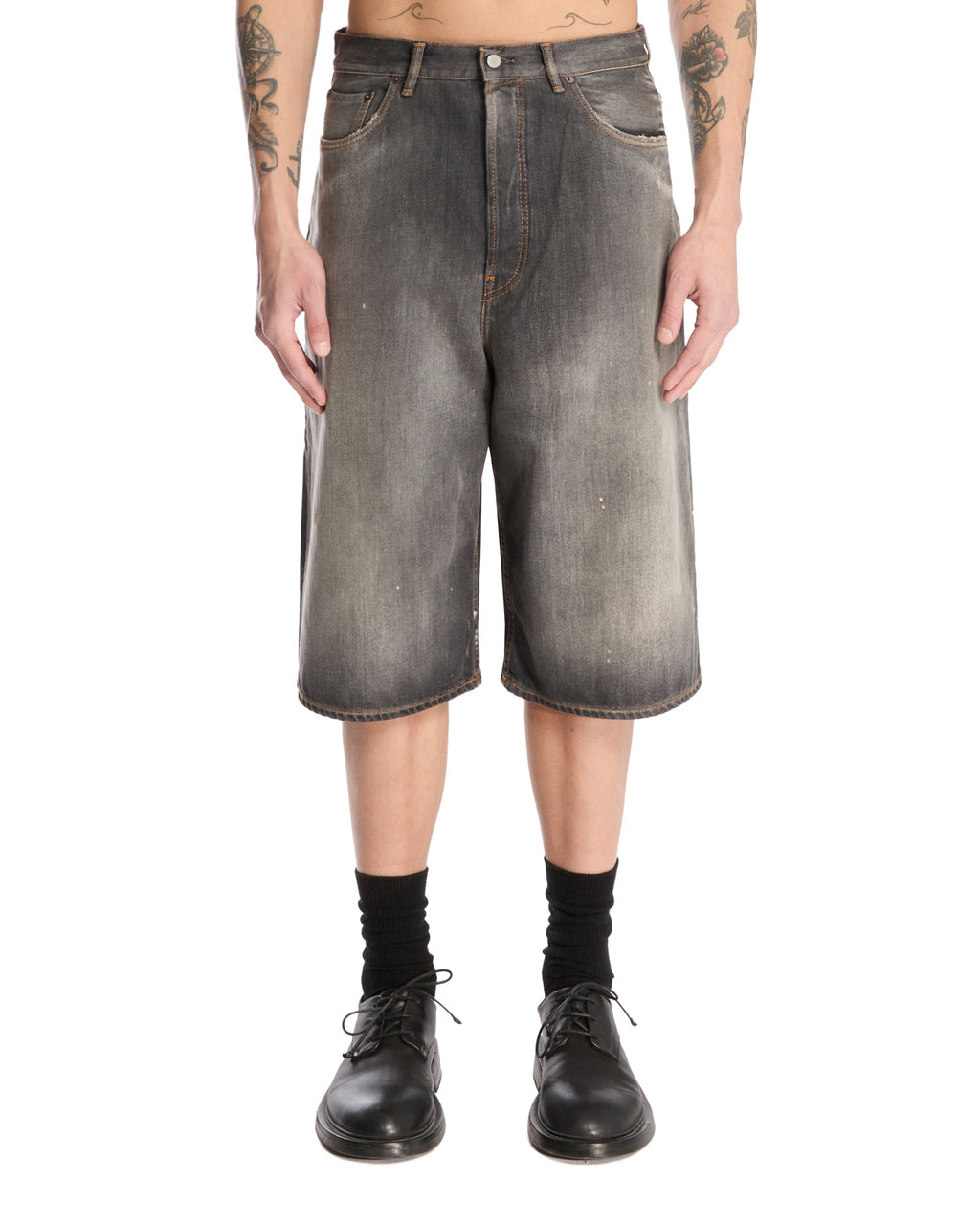 Оригінальна Gray Wide-Leg Denim Shorts Acne studios – боковий вид