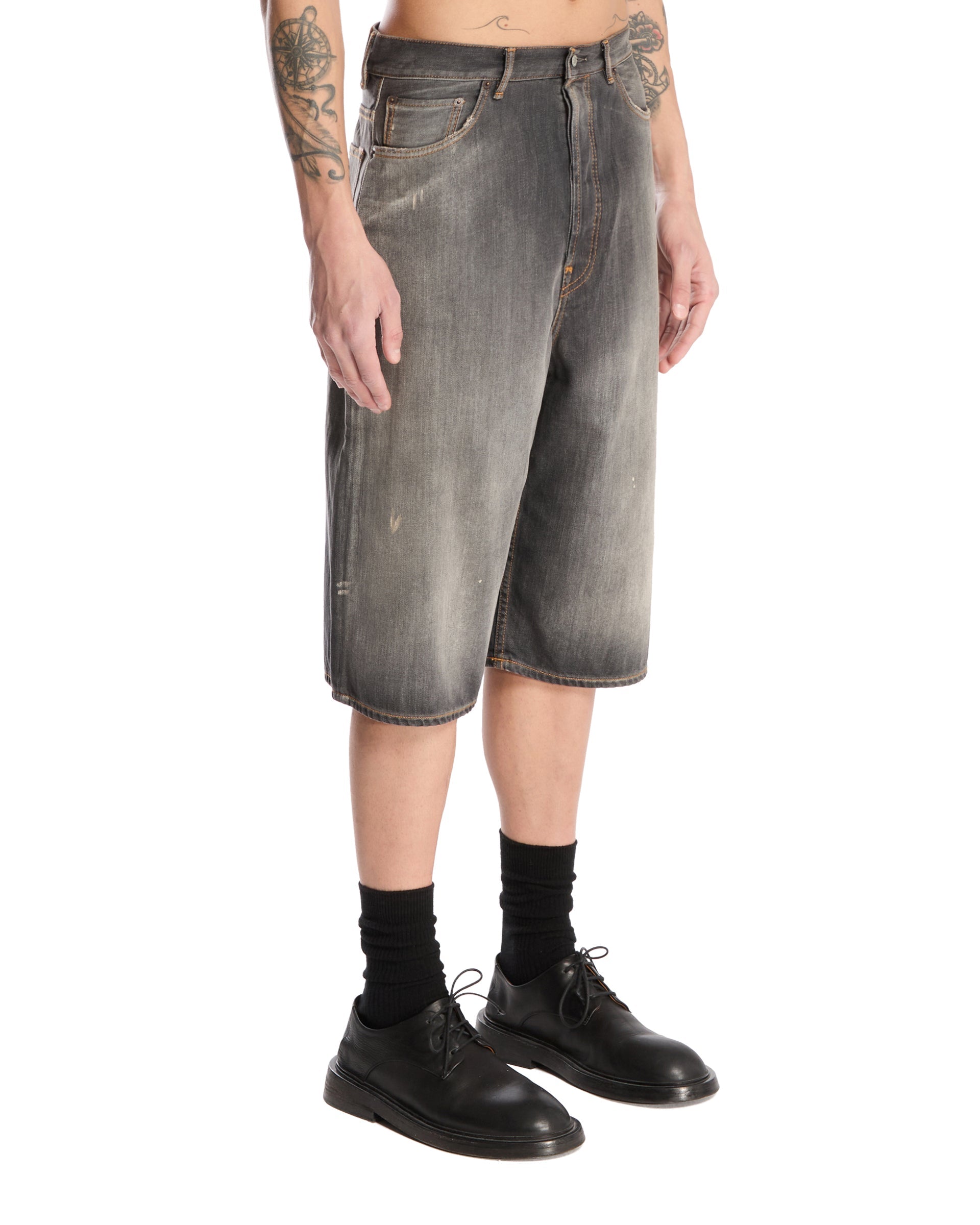 Оригінальна Gray Wide-Leg Denim Shorts Acne studios – вид ззаду