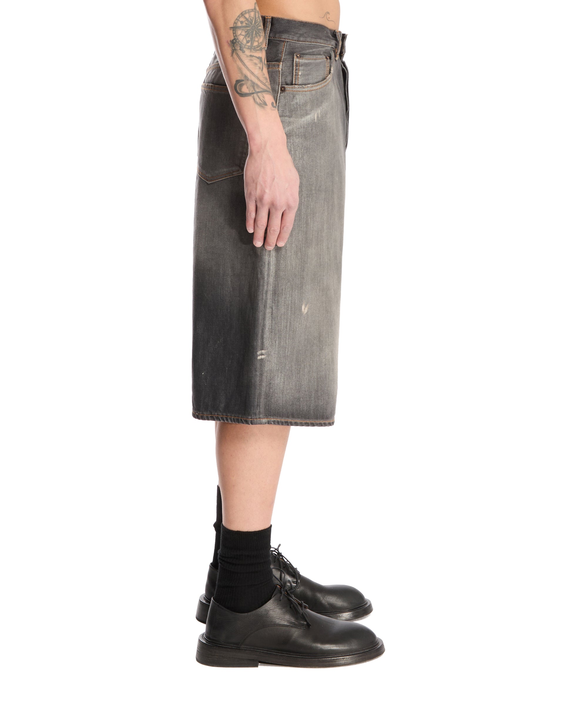 Оригінальна Gray Wide-Leg Denim Shorts Acne studios – збільшений вид