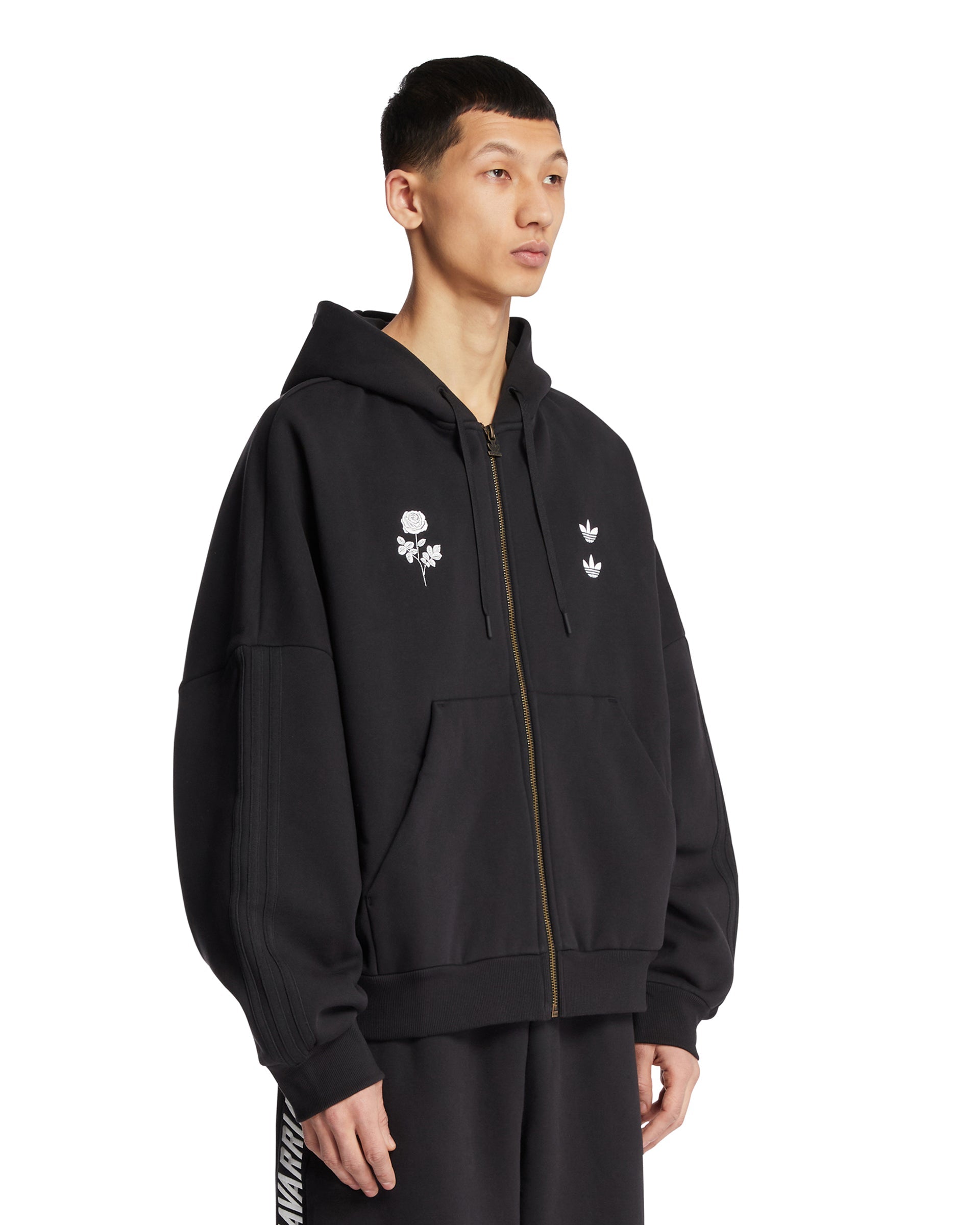 Оригінальна X Willy Chavarria Black Zip Up Sweatshirt Adidas – вид ззаду - ADIDAS