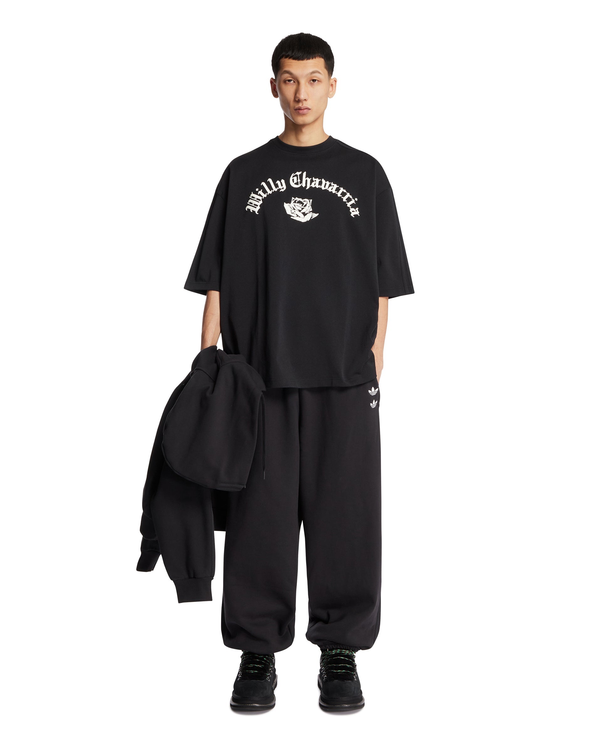X Willy Chavarria Black Logo Track Pants Adidas – Гарантія оригінальності – детальний вид - ADIDAS