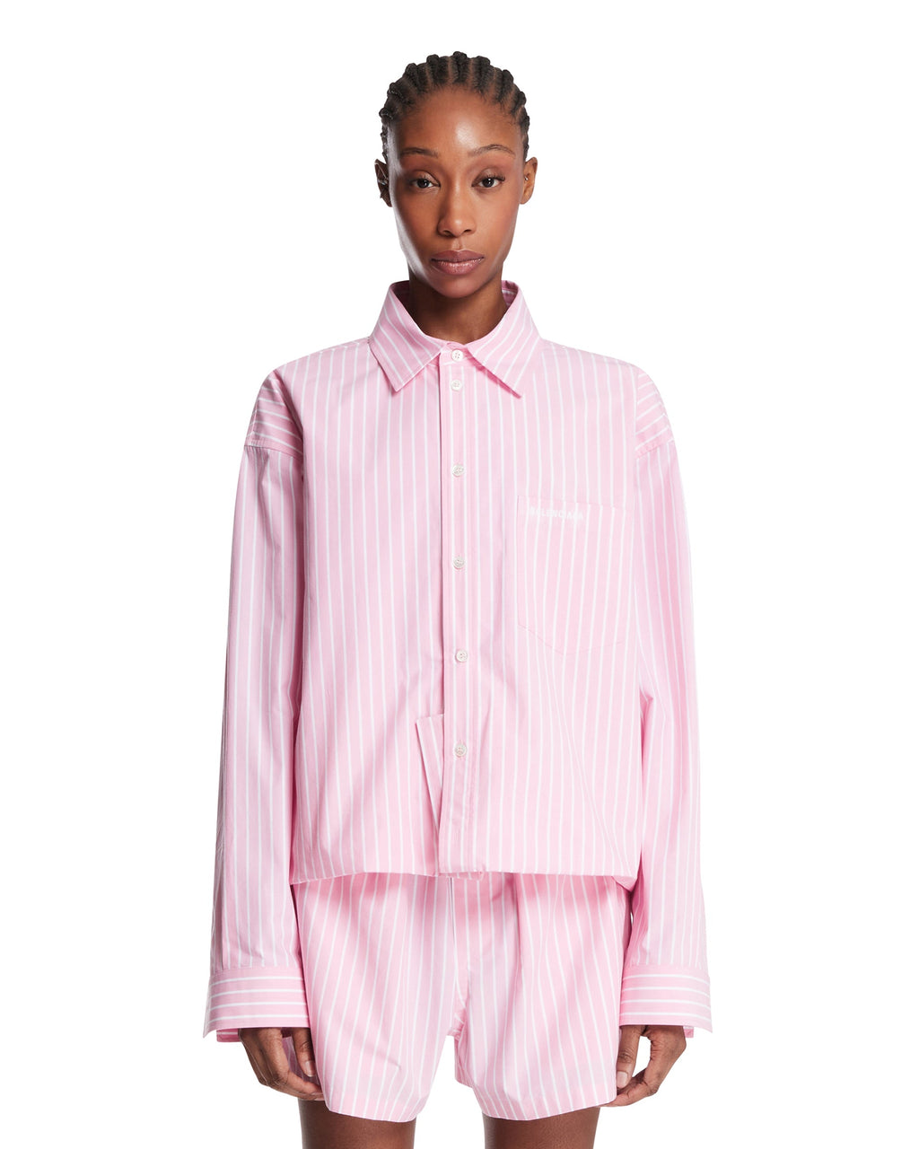 Pink Striped Shirt Balenciaga оригінал – Купити в Україні – боковий вид
